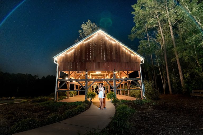 After dark wedding photos at lavender oaks farm
