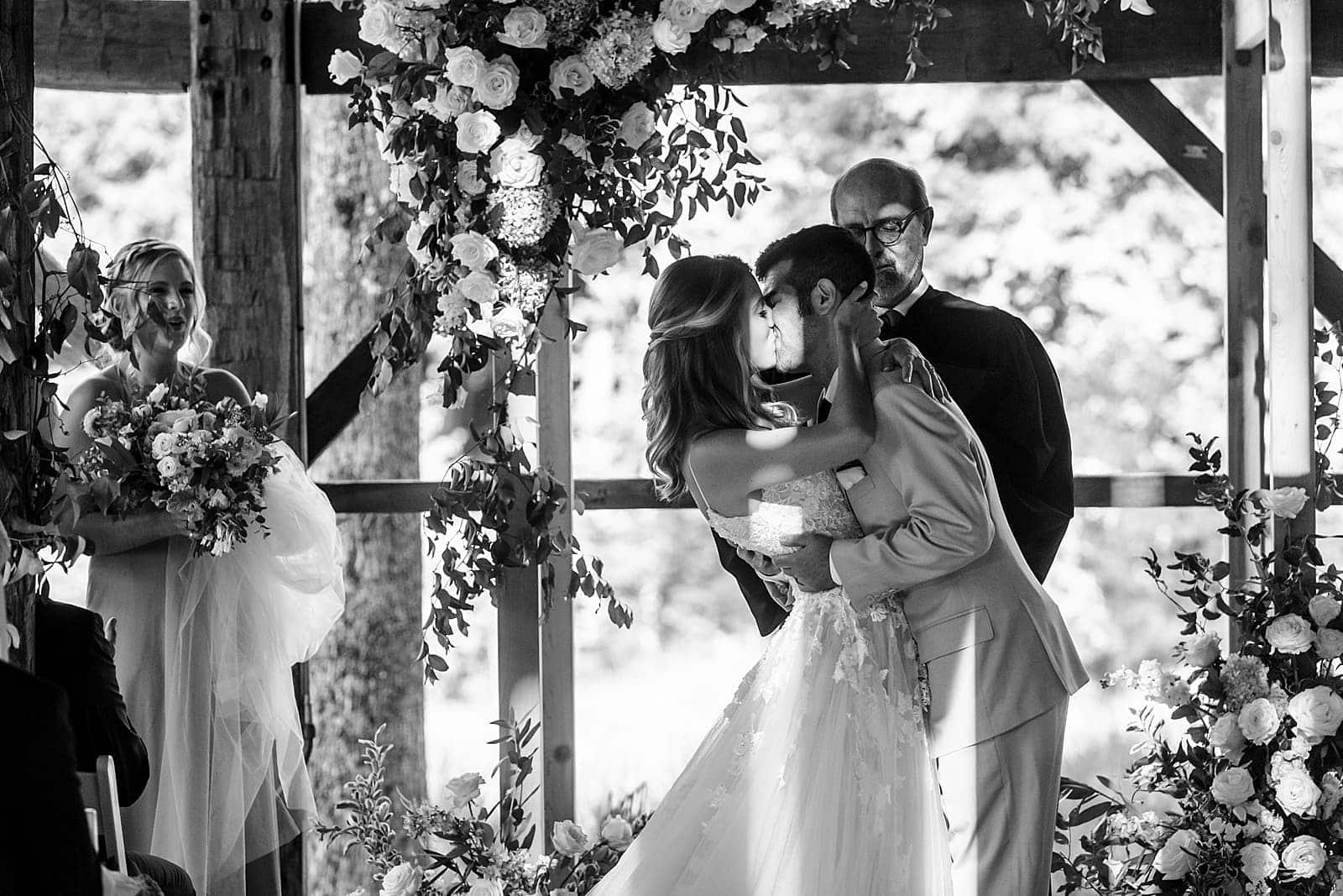 wedding ceremony at Lavender Oaks in Chapel Hill