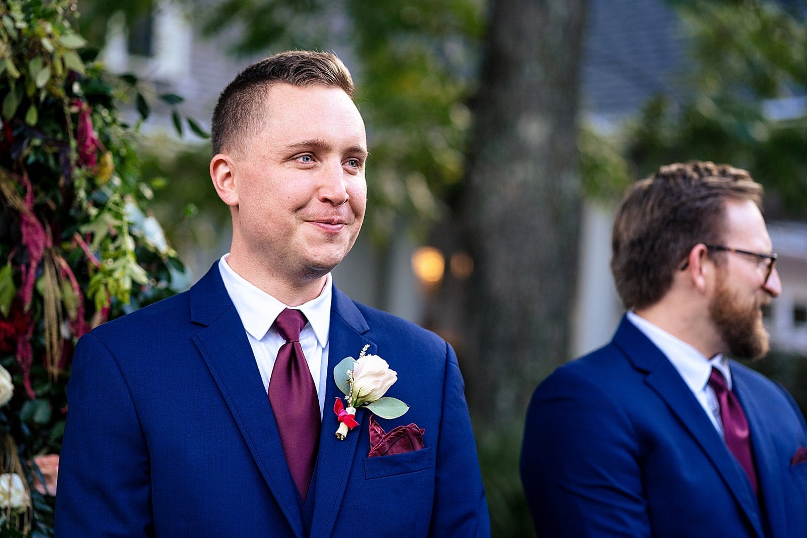 Outdoor wedding ceremony at Matthews House