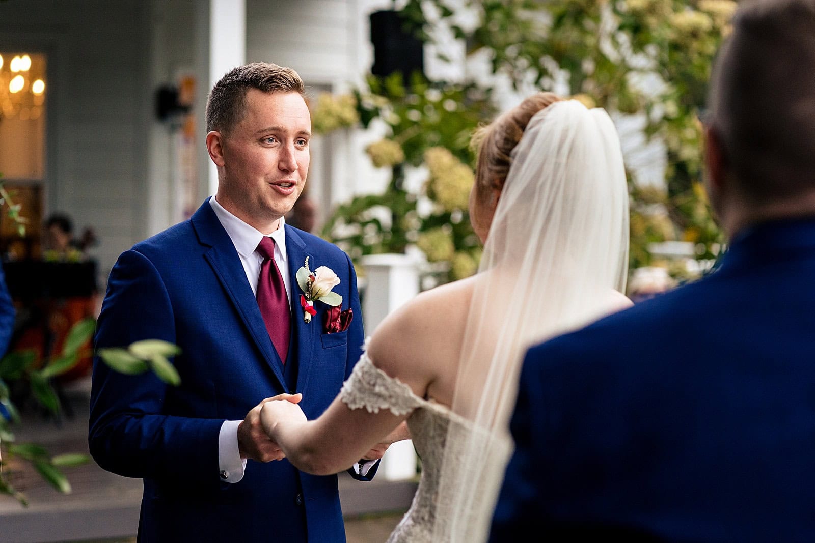 emotional wedding ceremony at Matthews House in Cary, NC