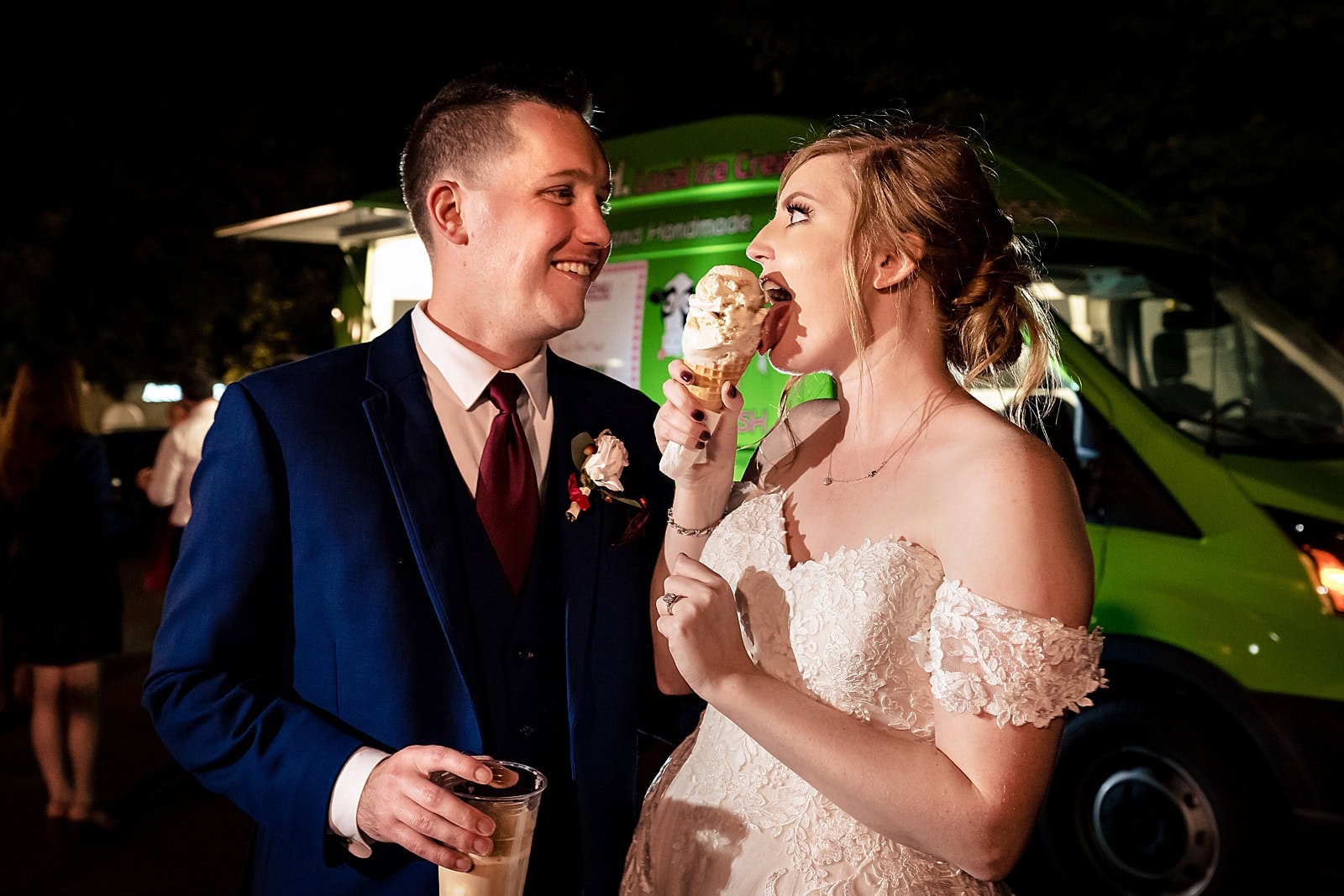 Fresh Local Ice Cream truck at wedding in Cary, NC