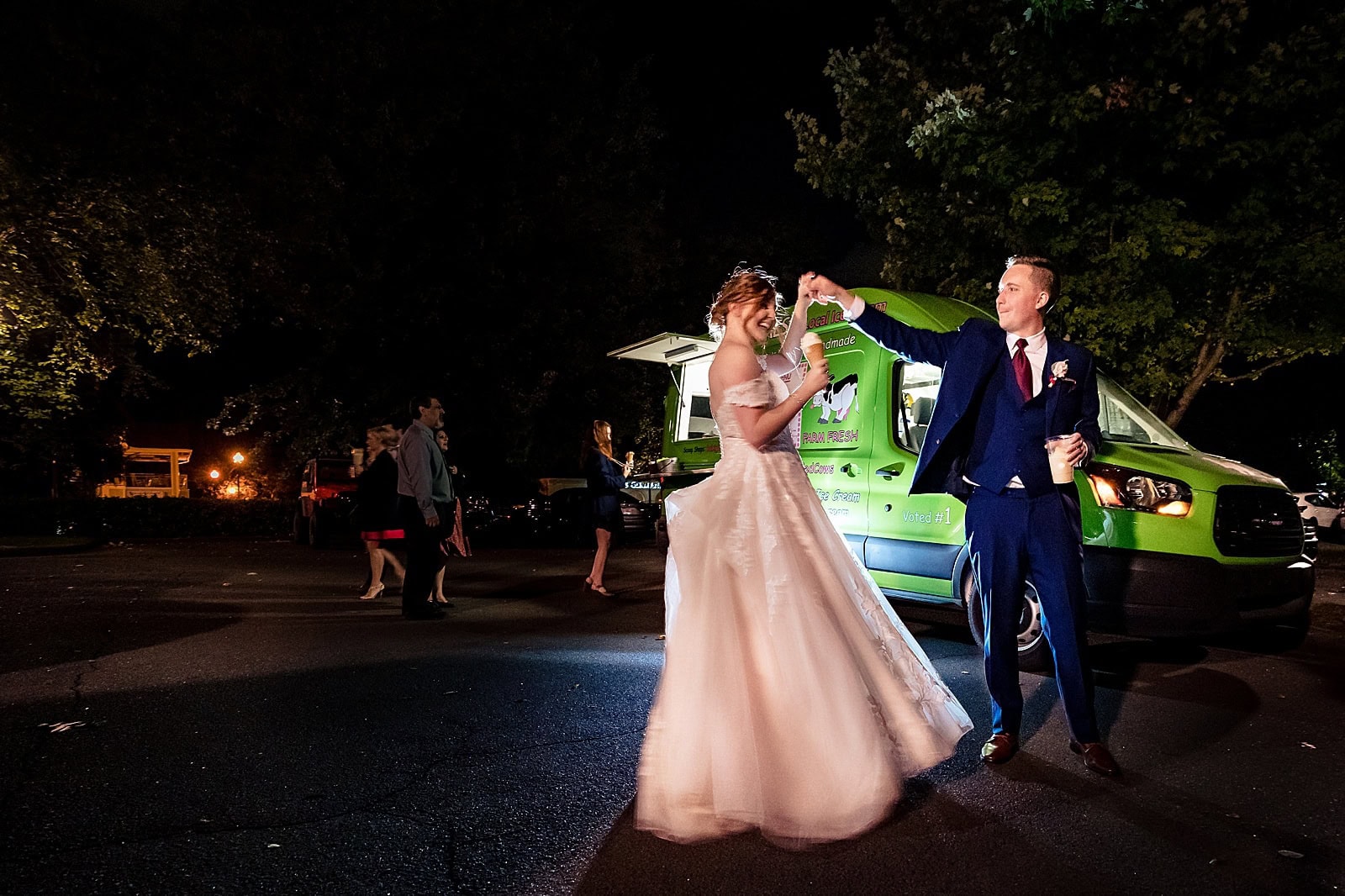 Fresh Local Ice Cream truck at wedding in Cary, NC