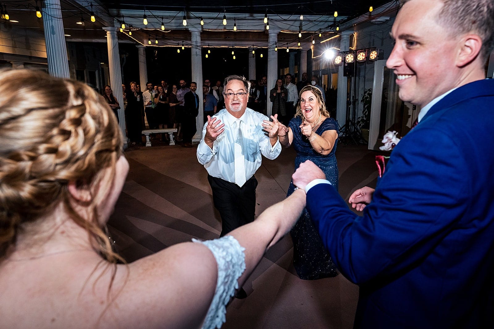 Outdoor dance floor at Matthews House in Cary, NC