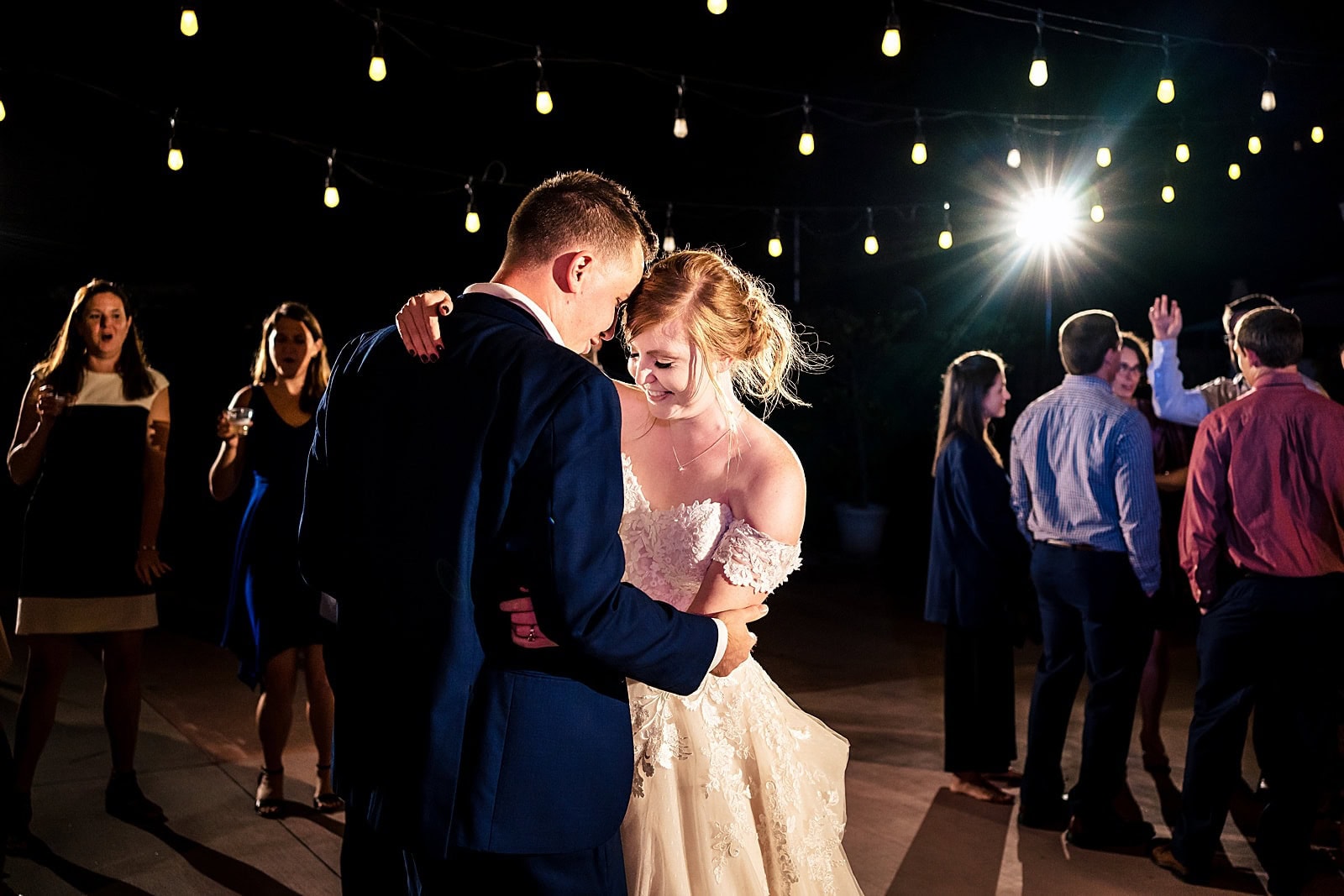 Outdoor dance floor at Matthews House in Cary, NC