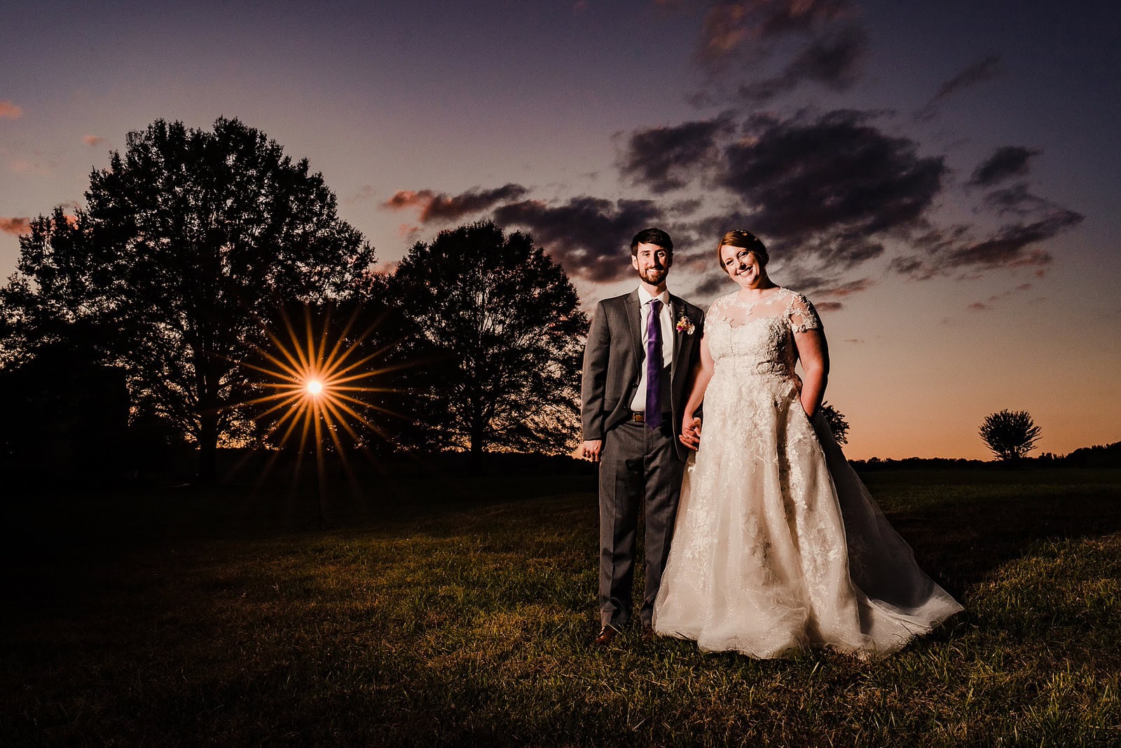 Make sure to make time for portraits around sunset time on your wedding day - this couple and I had so much fun creating magic during golden hour AND blue hour