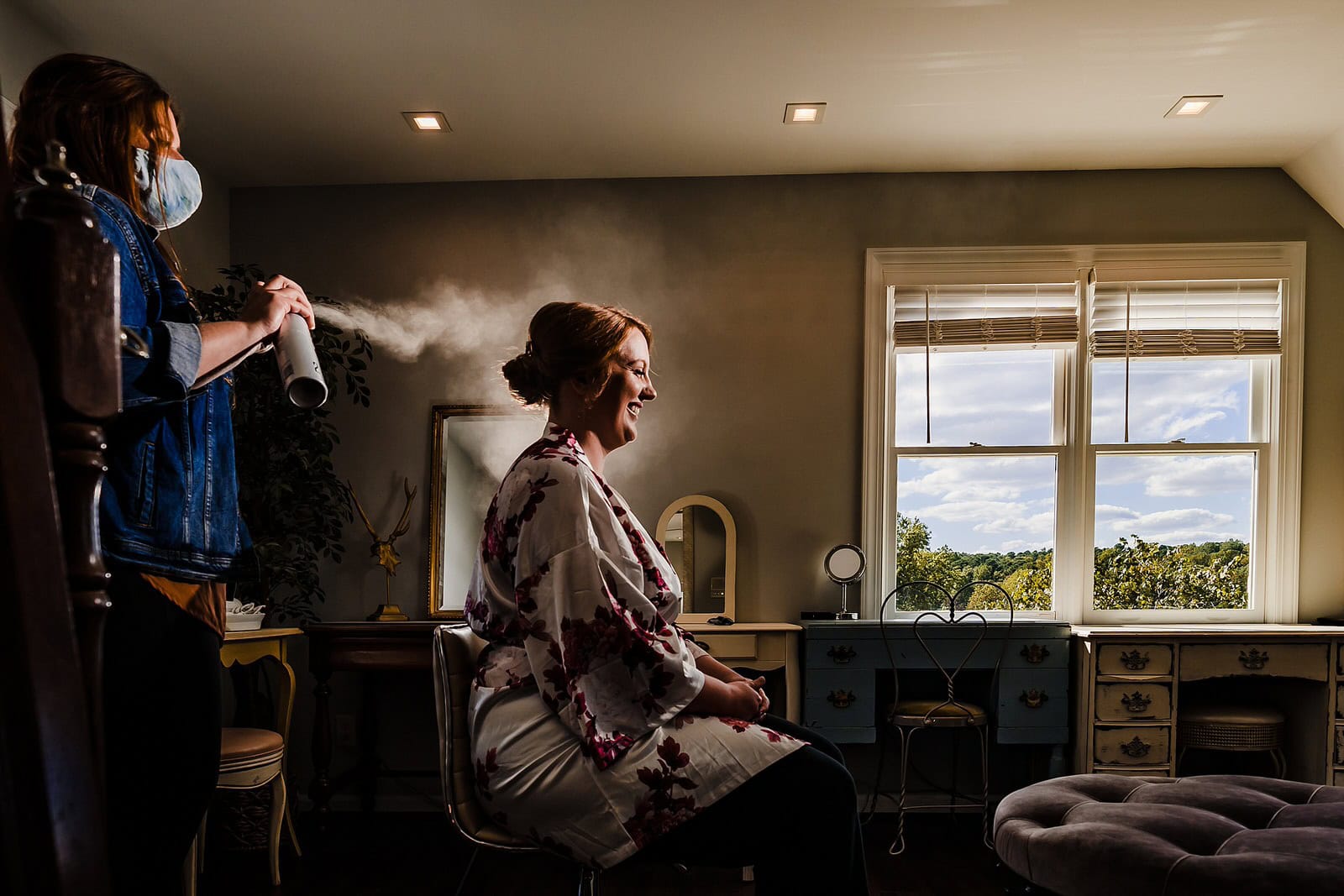 The epic hairspray shot that every bride needs