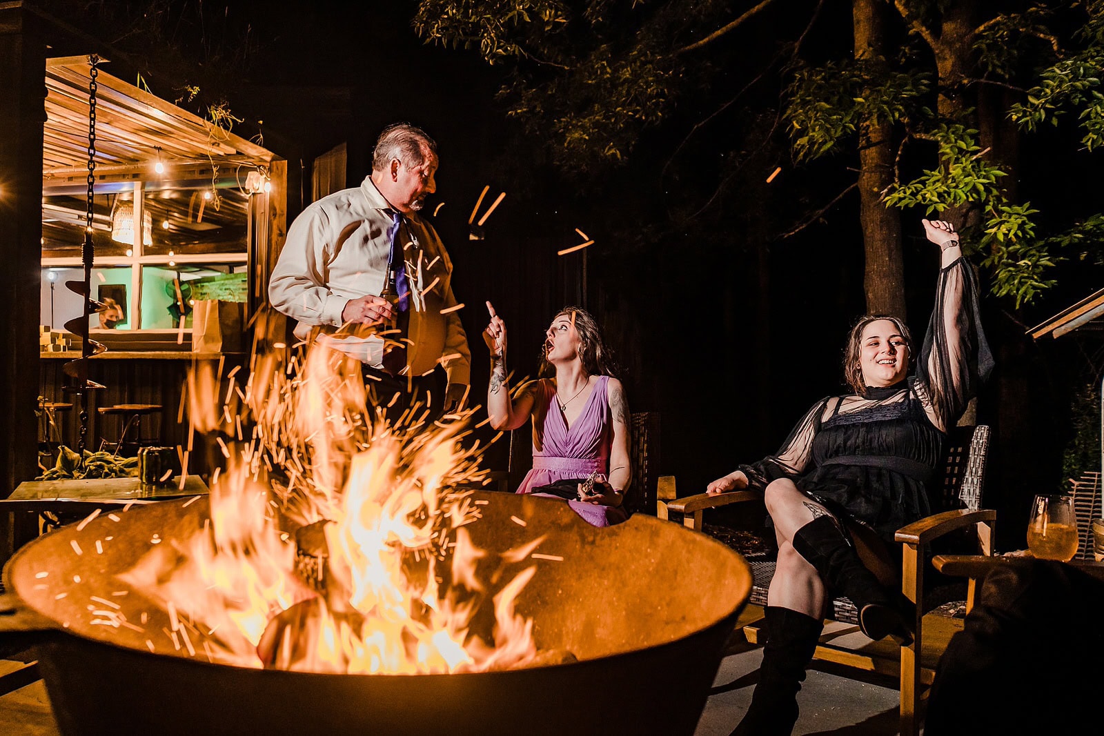 Bonfire at a wedding