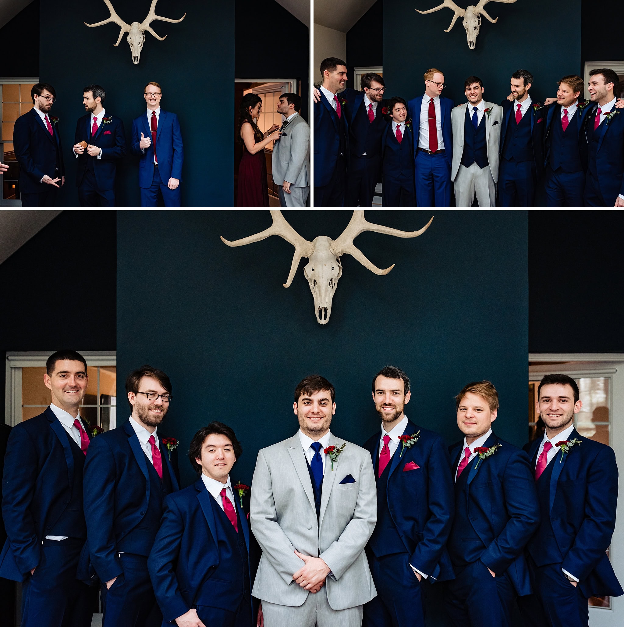 Navy groomsmen suits