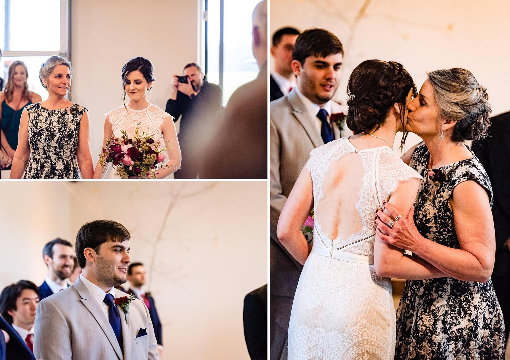 Mom giving bride away