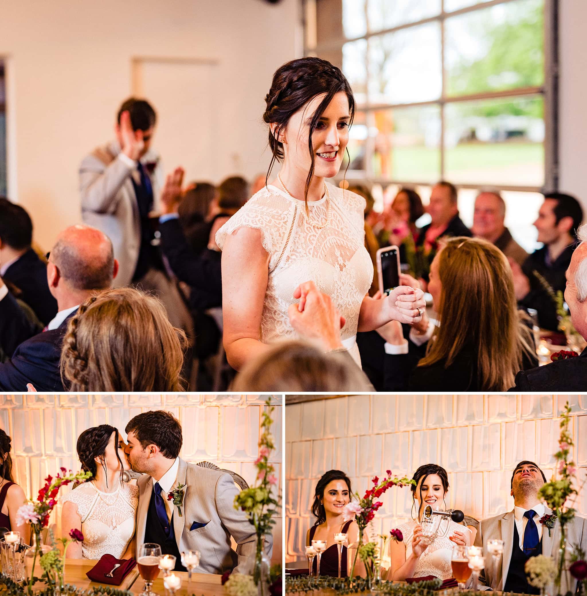 Head table at wedding reception