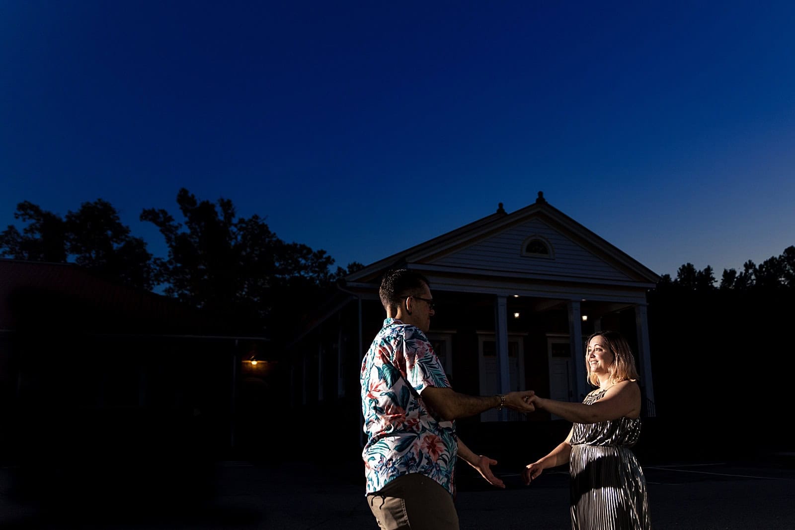Blue Hour portraits at Murphey School in Durham, NC