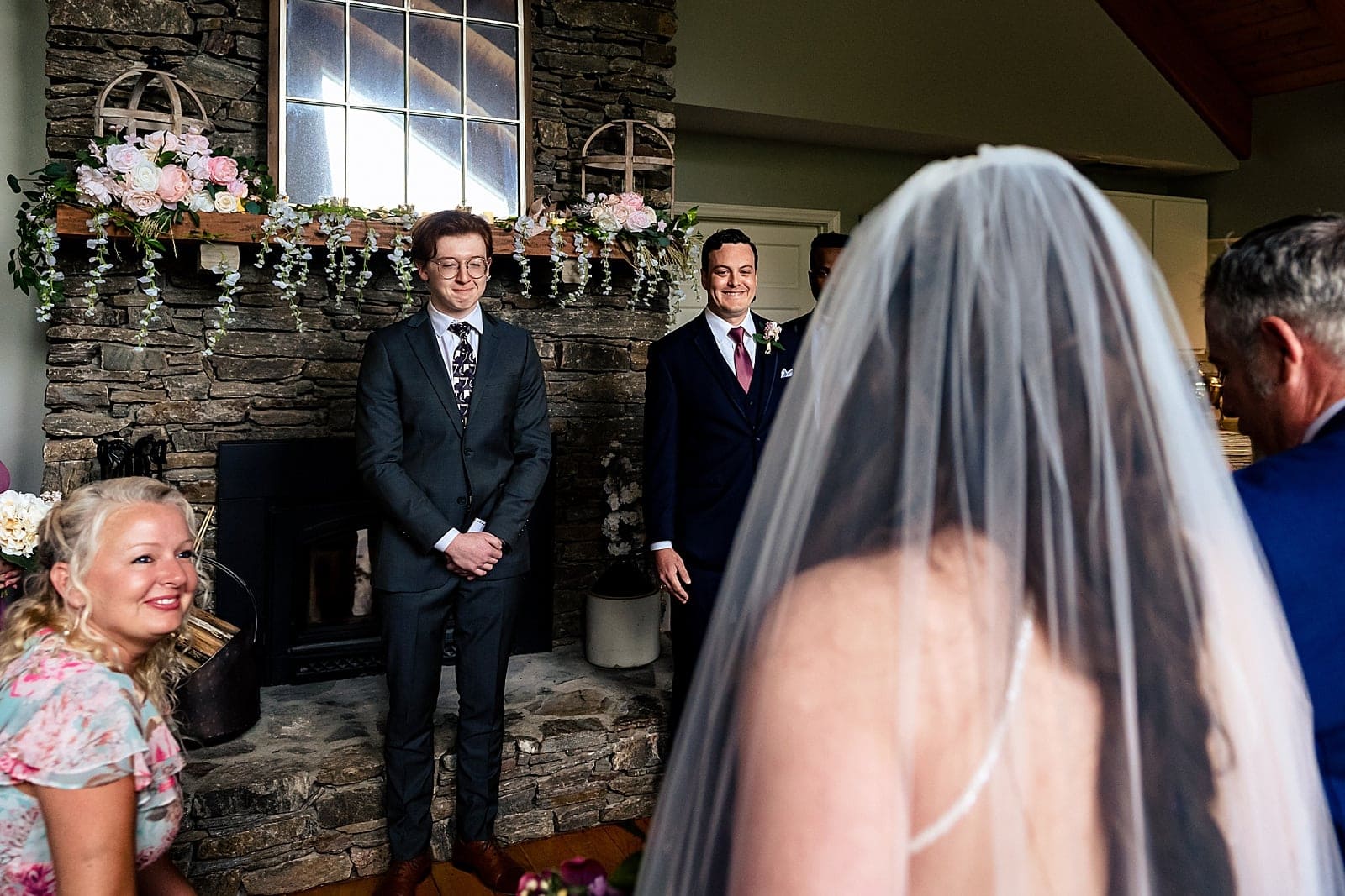 Mountain cabin wedding ceremony