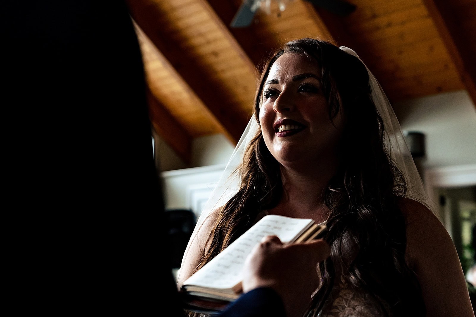 Mountain cabin wedding ceremony