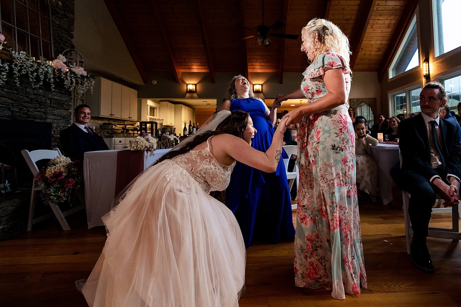 Asheville, NC Mountain Cabin wedding reception | photos by Kivus & Camera