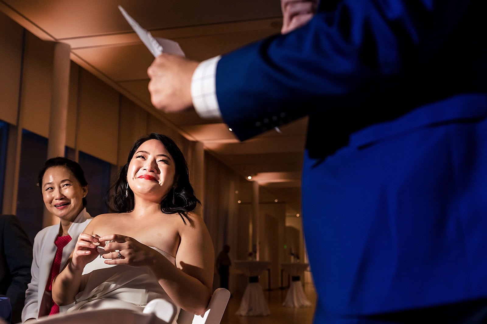 emotional speeches at NCMA wedding