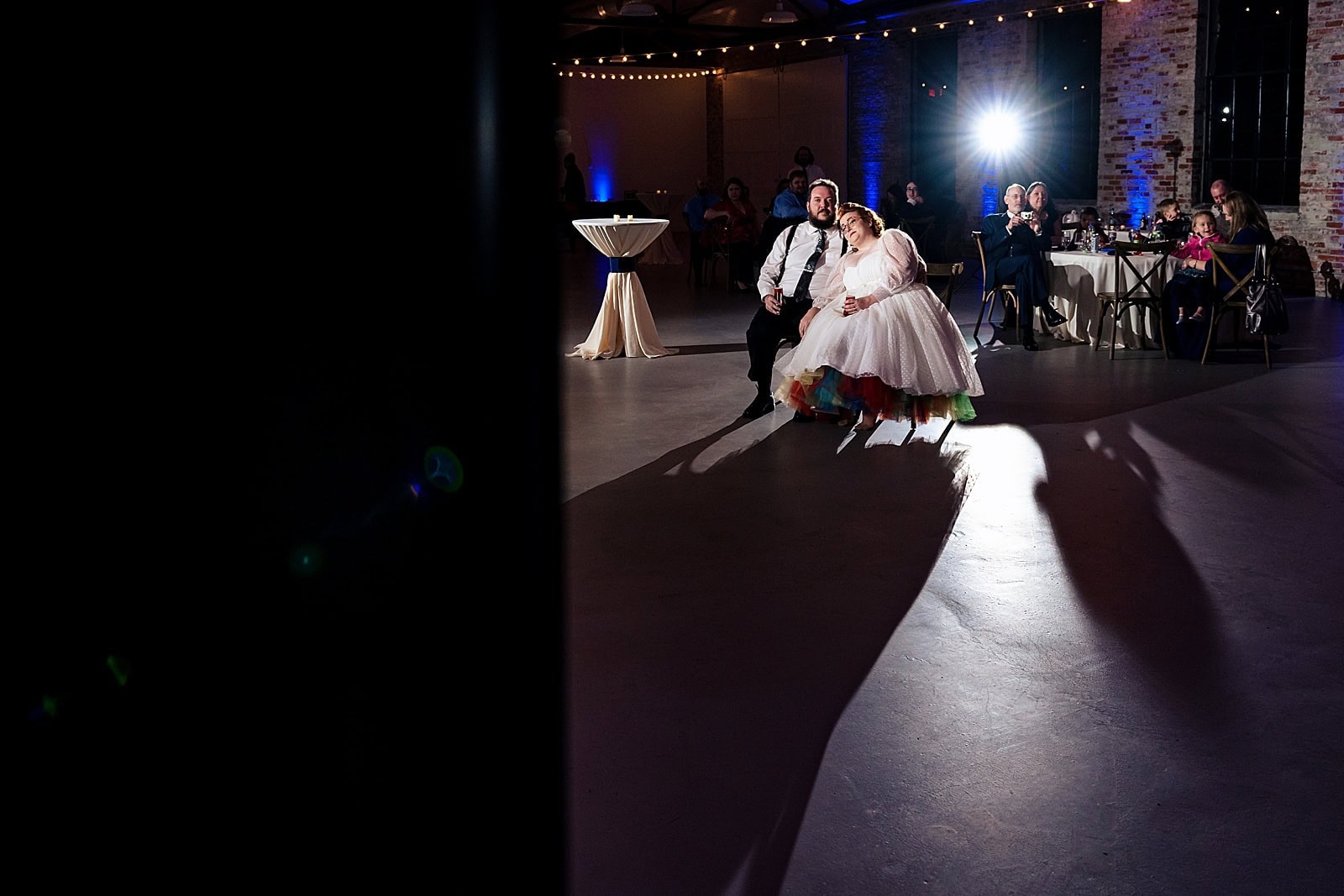 This bride is friends with Tony winner Jason Robert Brown and he recorded a special performance for the couple's intimate Graham Mill wedding