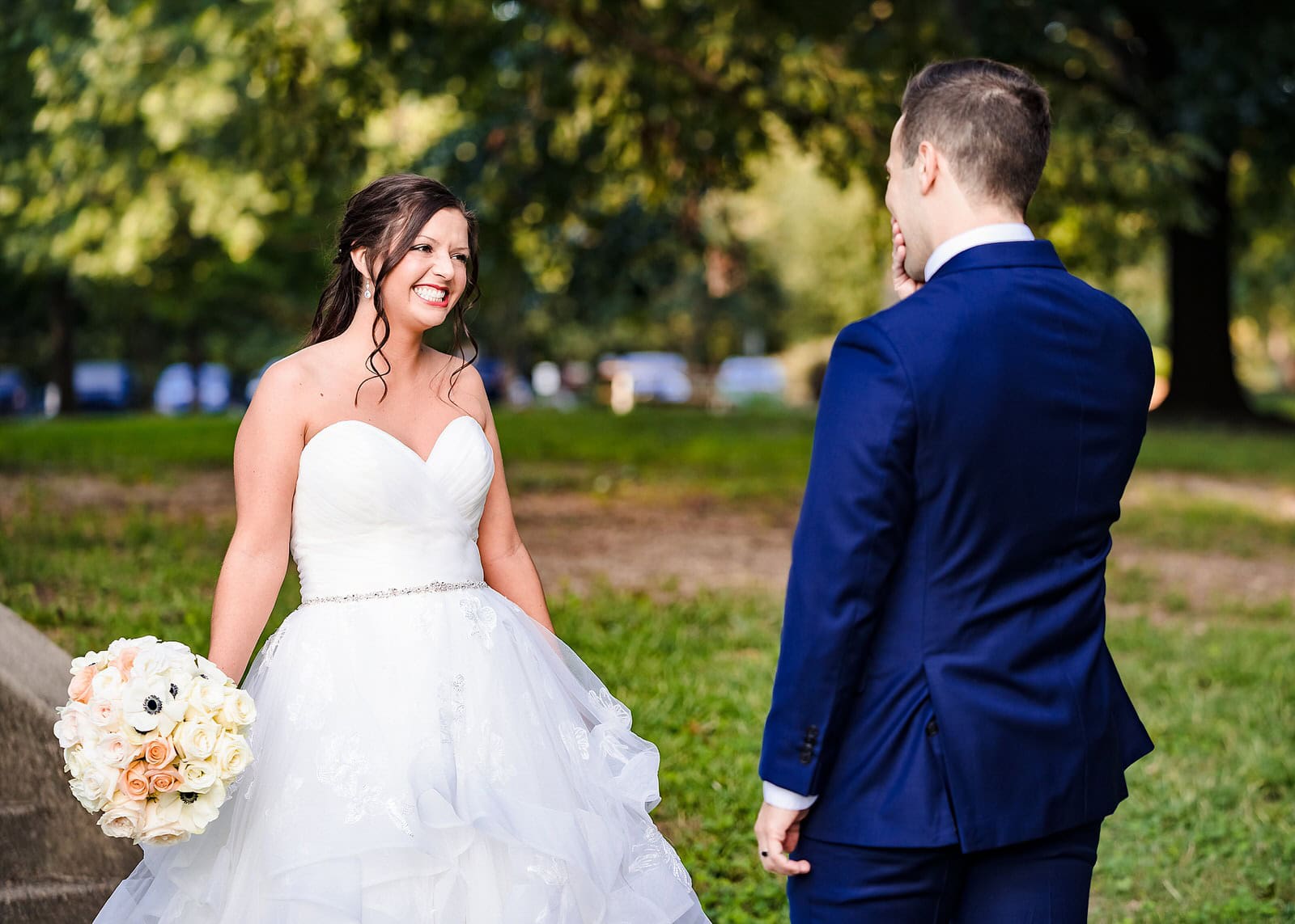 Pullen Park wedding first look