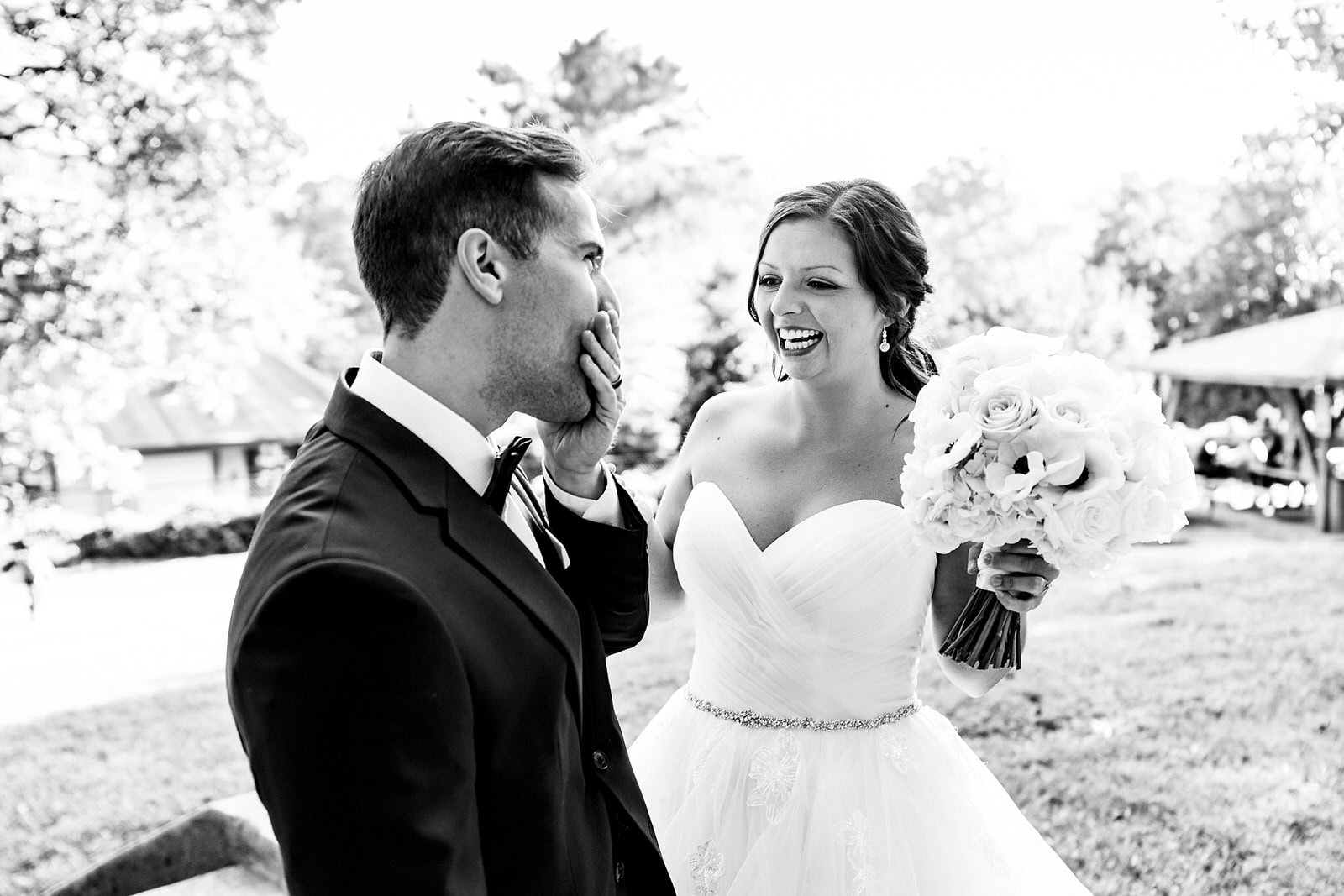Pullen Park wedding first look