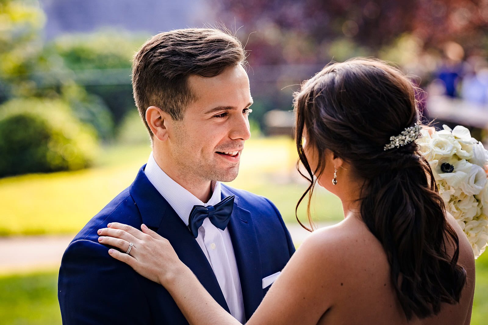 Pullen Park wedding first look