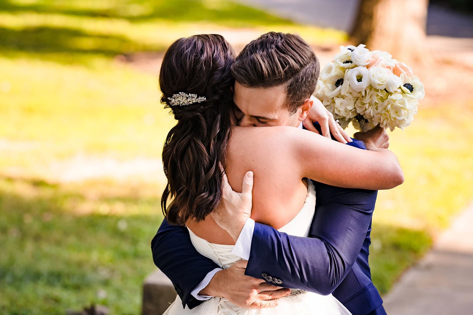 Pullen Park wedding first look