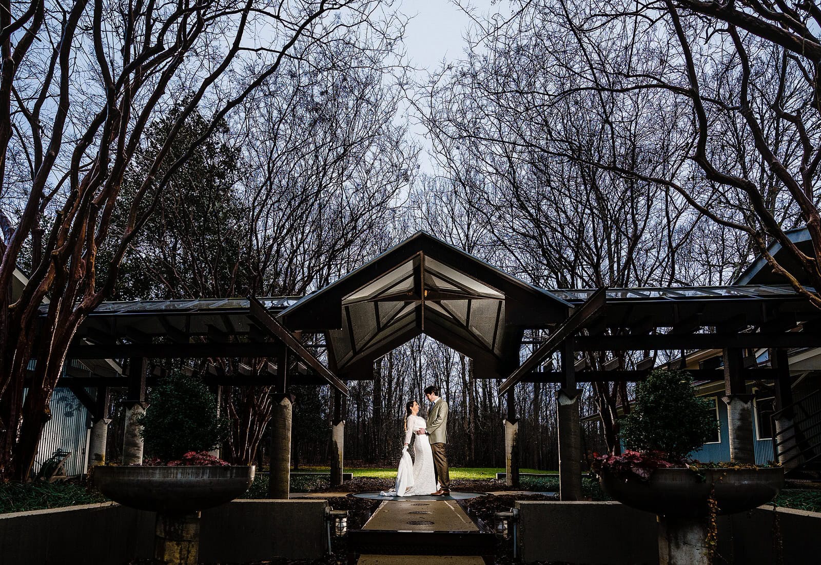 Rainy elopement in Durham, NC