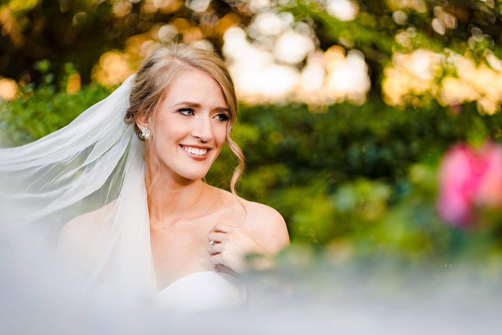 Raleigh bridal portraits at the Hall and Gardens at Landmark