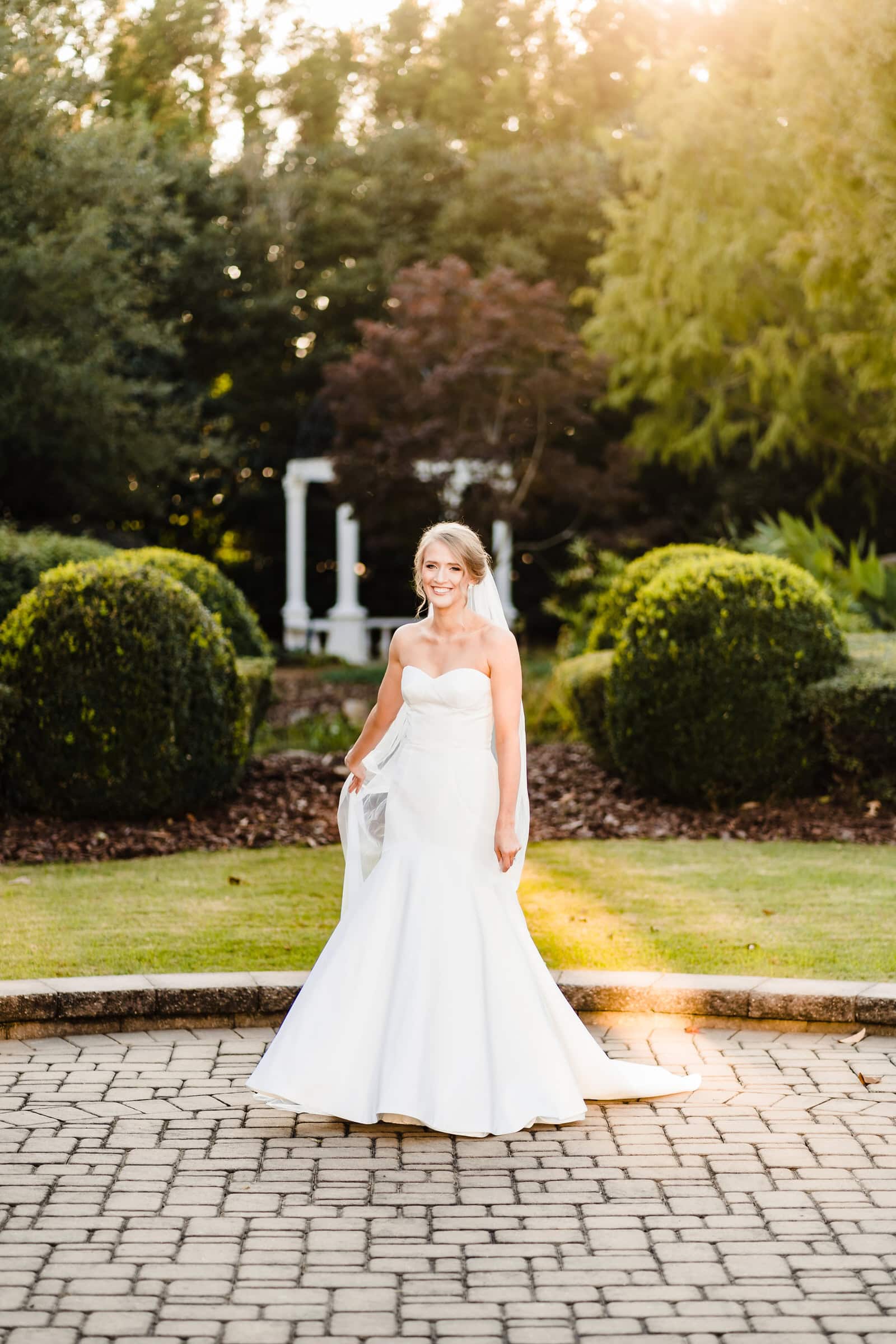 Raleigh bridal portraits at the Hall and Gardens at Landmark