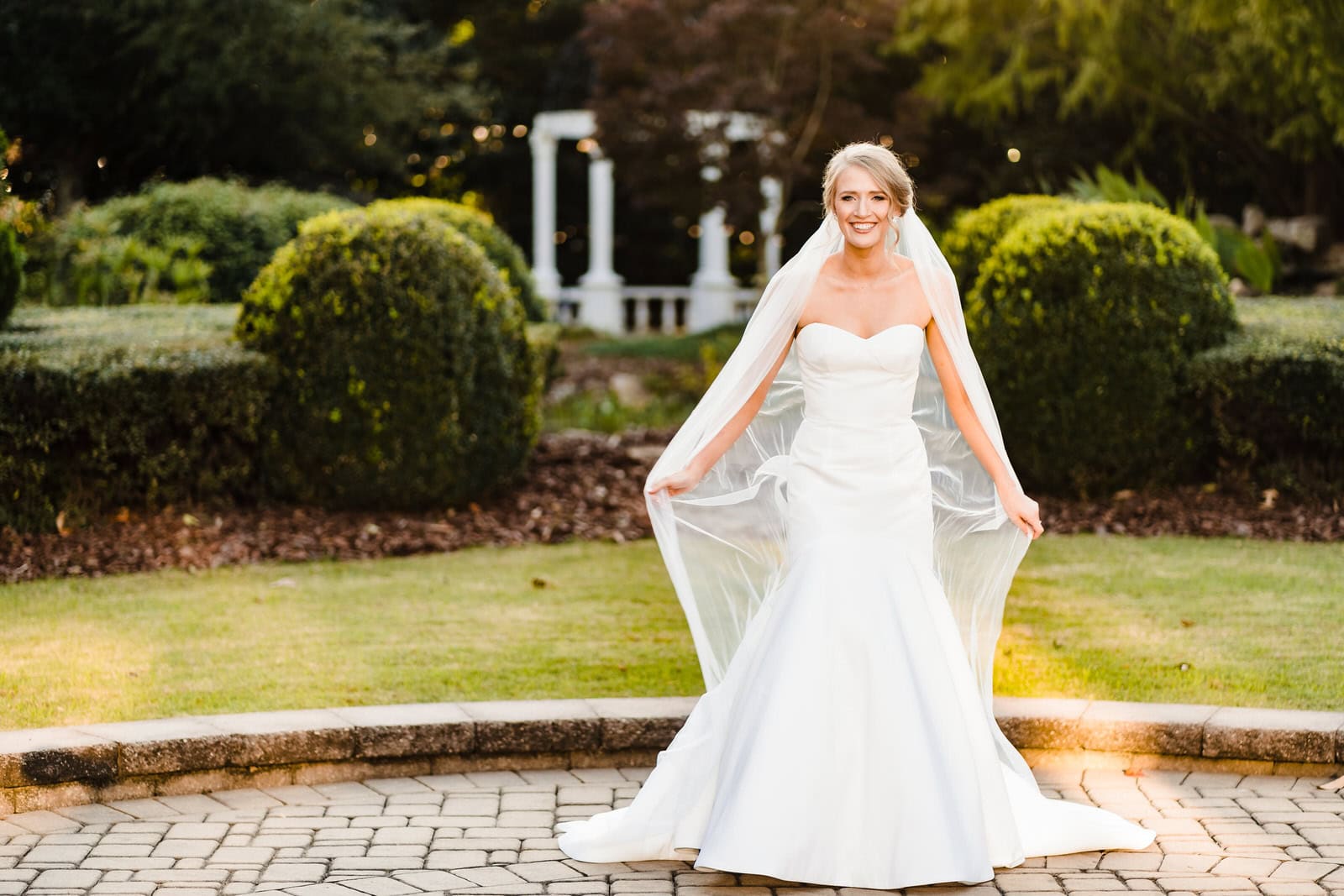Raleigh bridal portraits at the Hall and Gardens at Landmark