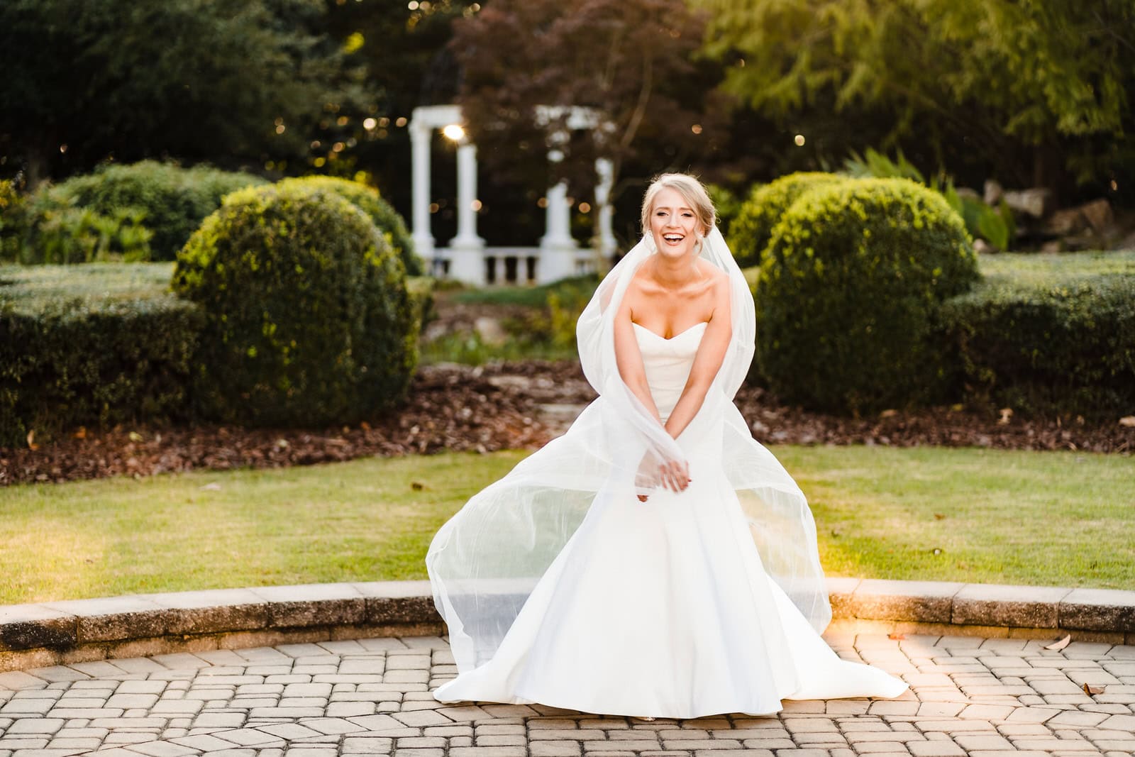 Raleigh bridal portraits at the Hall and Gardens at Landmark