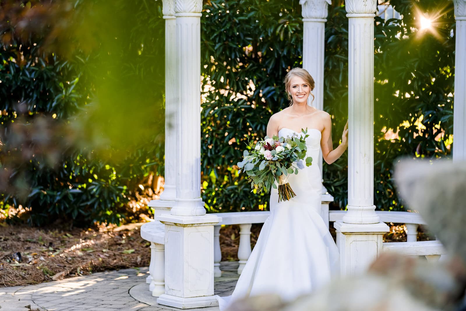Raleigh bridal portraits at the Hall and Gardens at Landmark