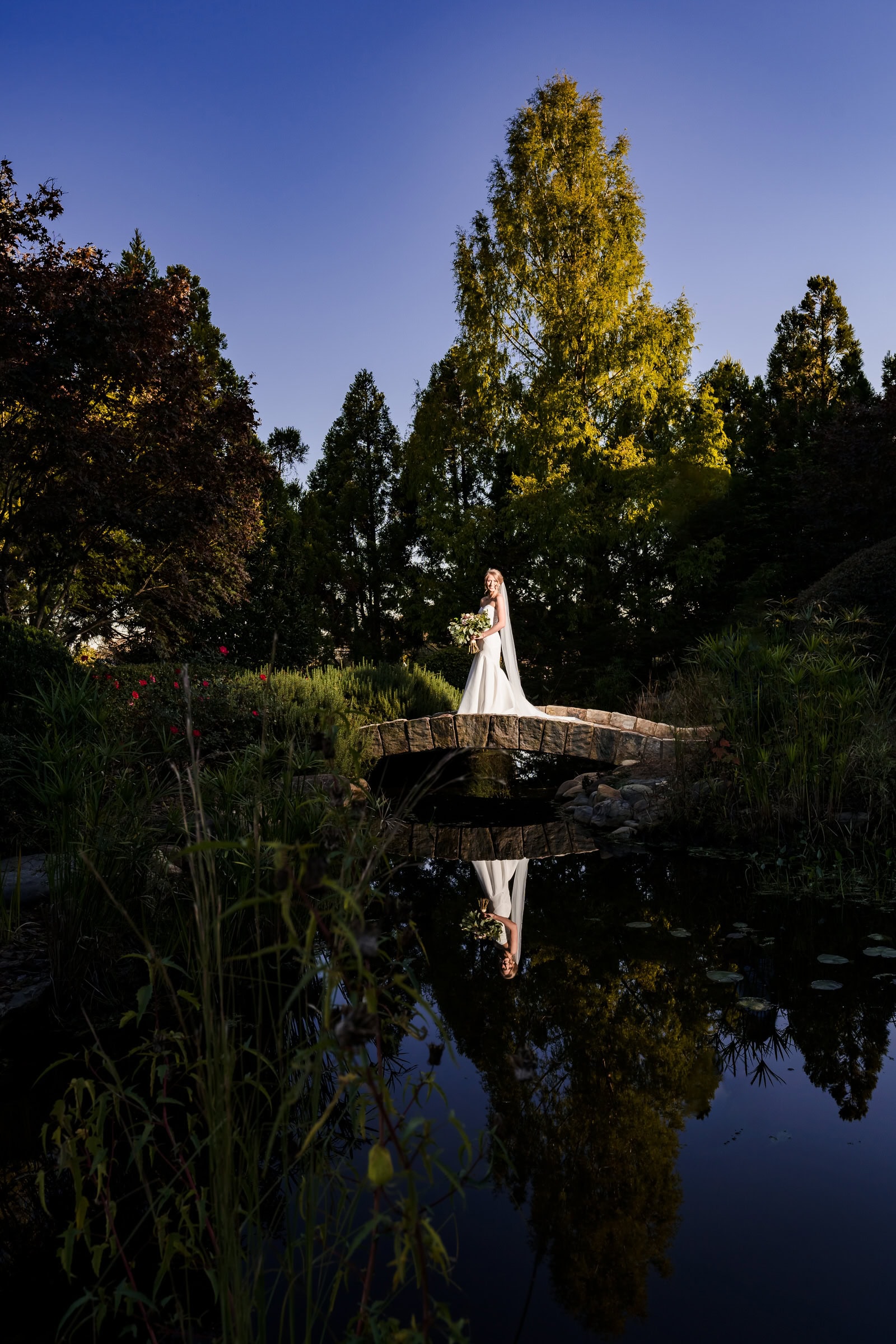 Raleigh bridal portraits at the Hall and Gardens at Landmark