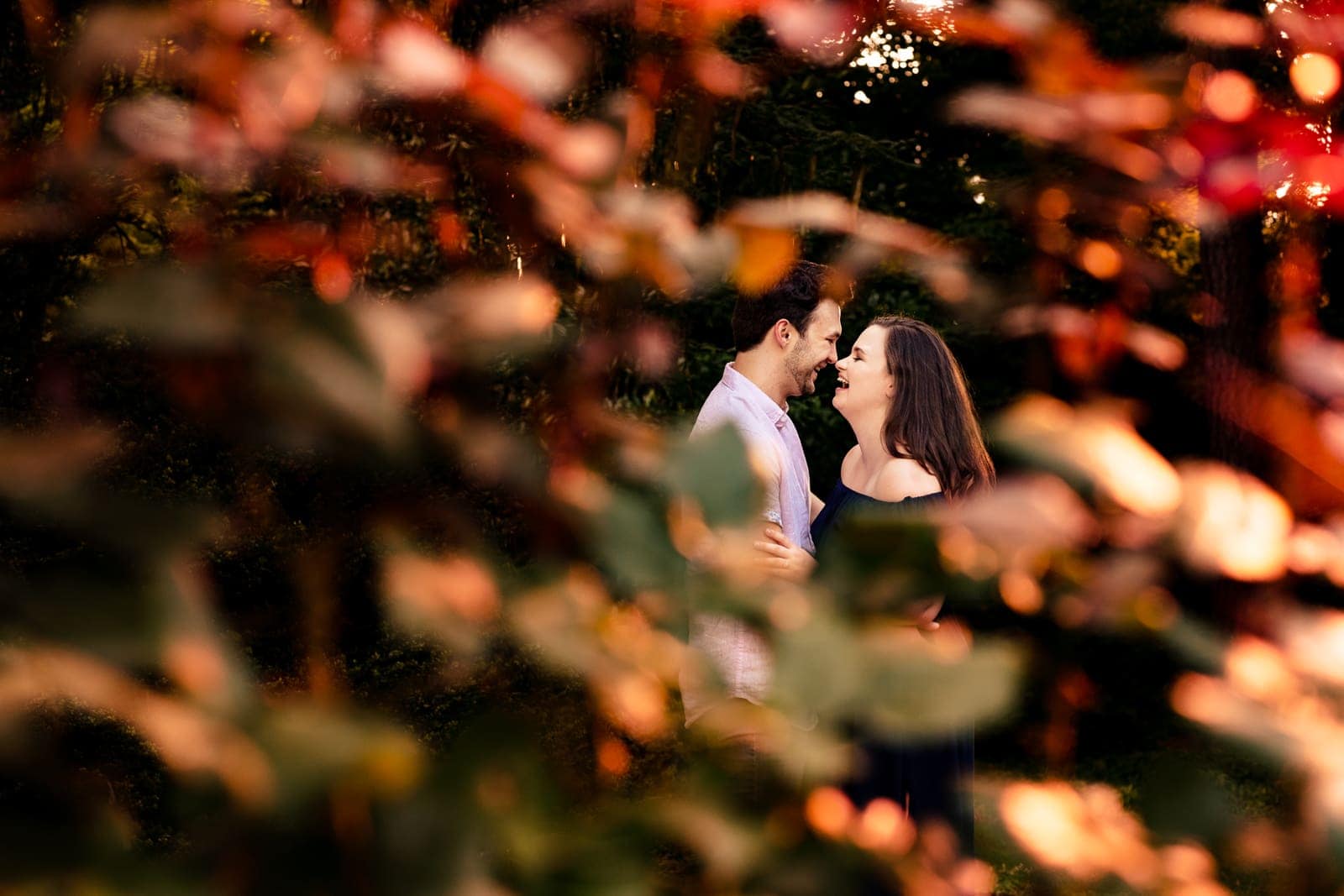 Raleigh Rose Garden is a great engagement photo location