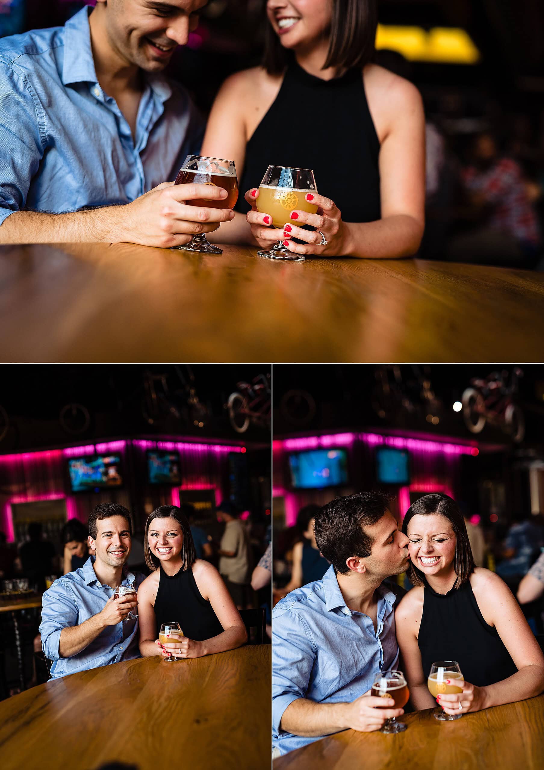 Raleigh Warehouse District, Downtown Raleigh Engagement Photos, Raleigh Engagement Photographer, Boxcar Barcade Engagement Photos, Boylan Bridge Engagement Photos, Brewery Engagement Photos | kivusandcamera.com