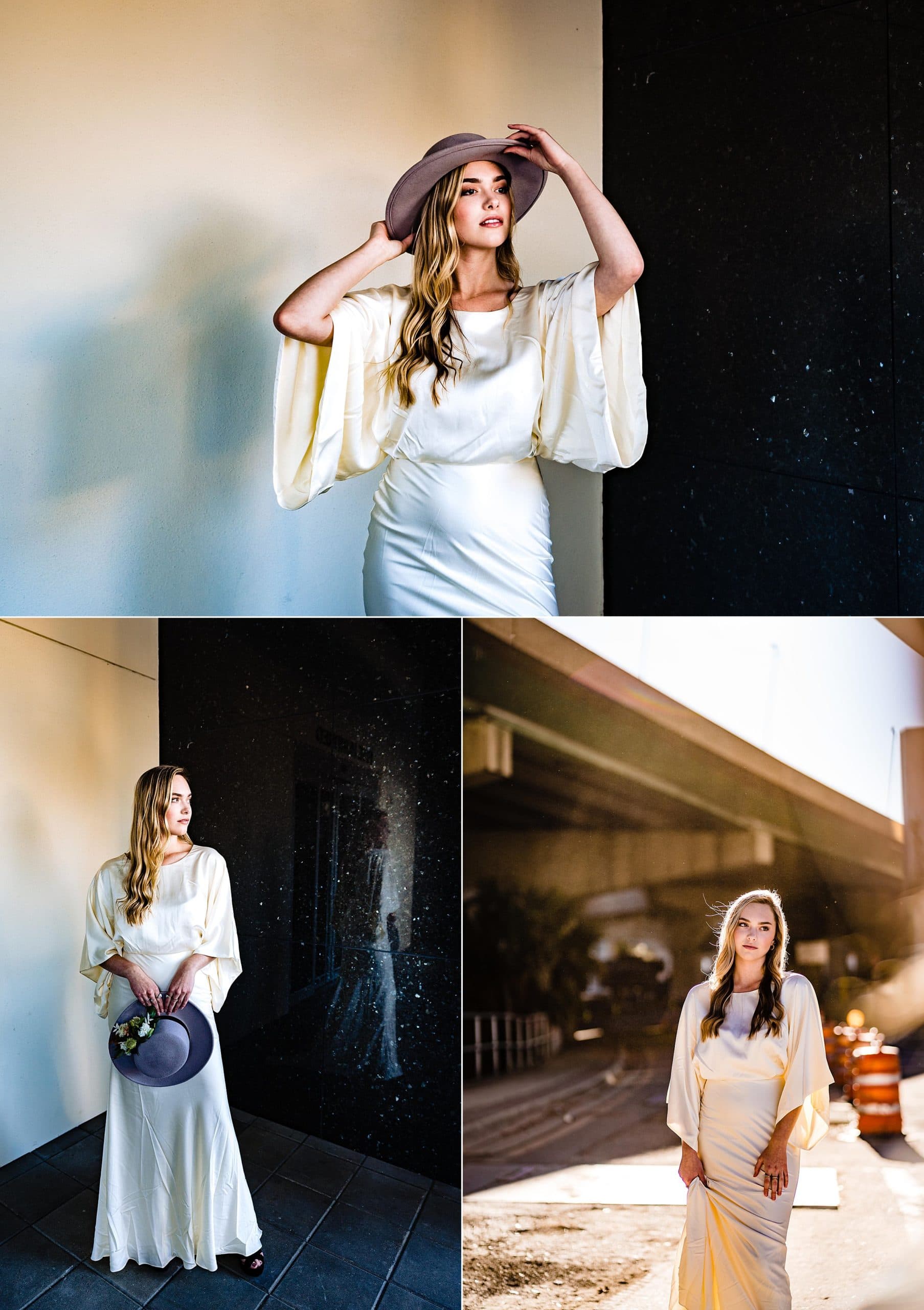 Bride posing with hat in natural light | kivusandcamera.com