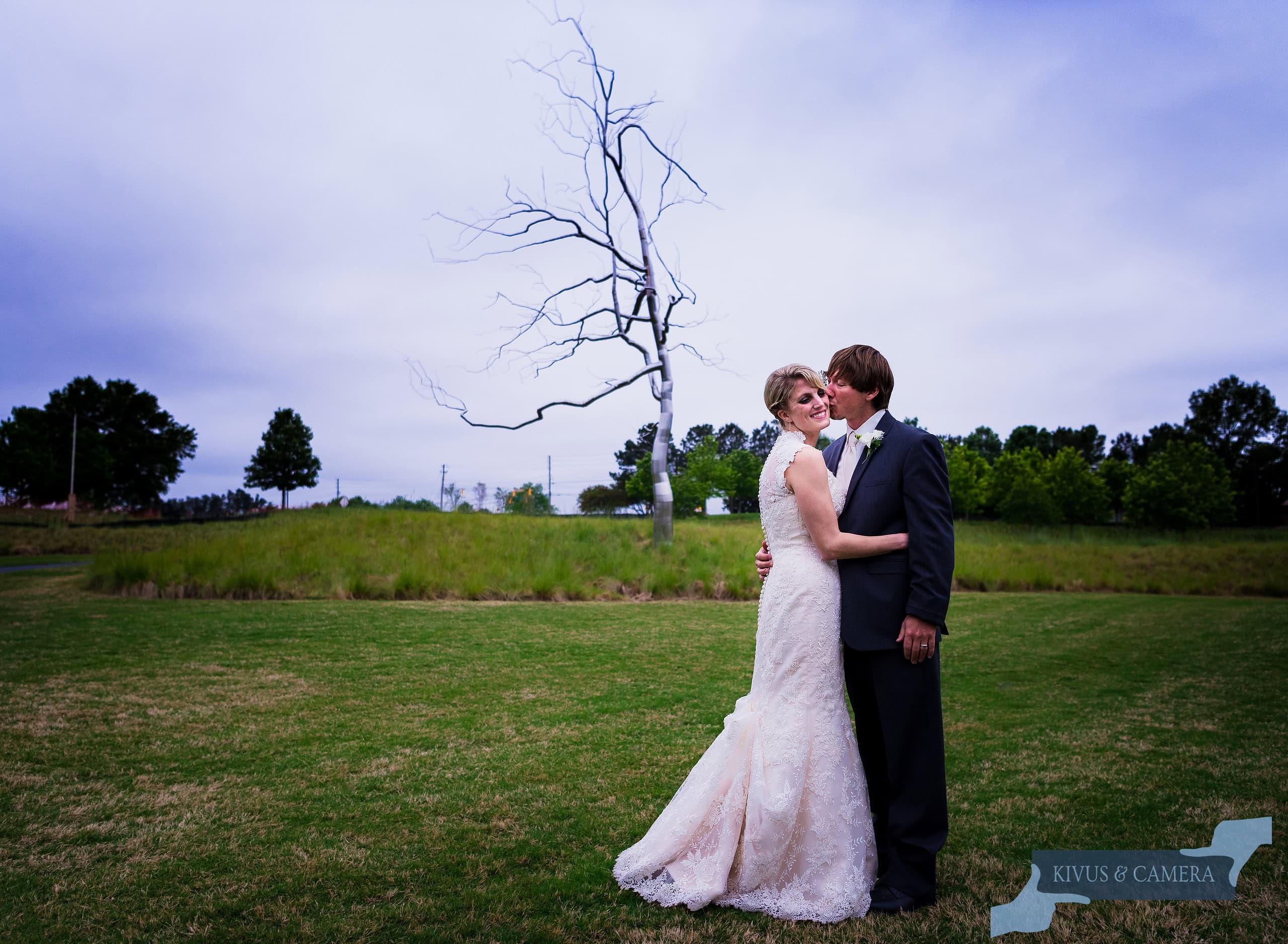 Bride and Groom North Carolina Museum of Art grounds