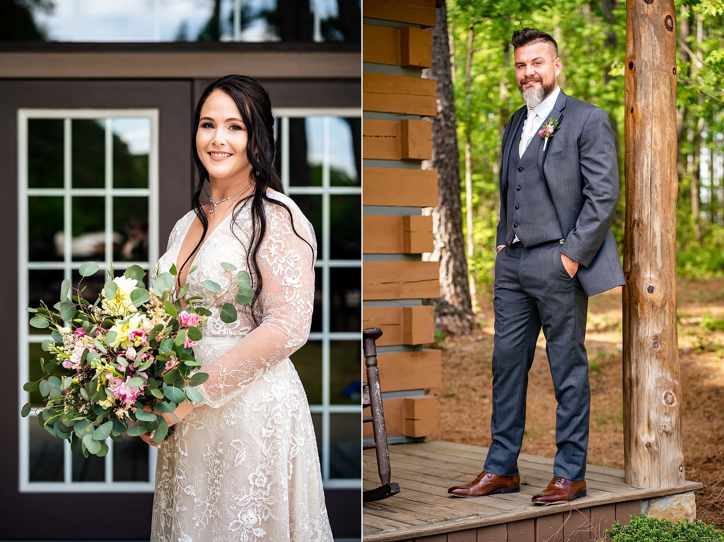 Bride and groom style for a North Carolina vineyard wedding