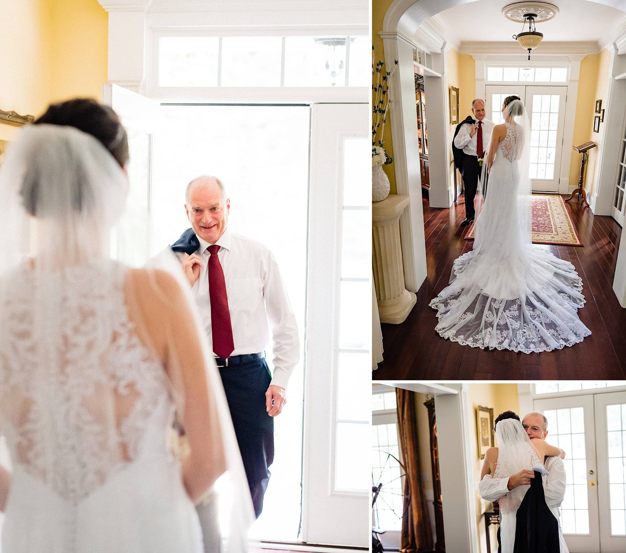 First Look with Dad Shady Wagon Farm Wedding