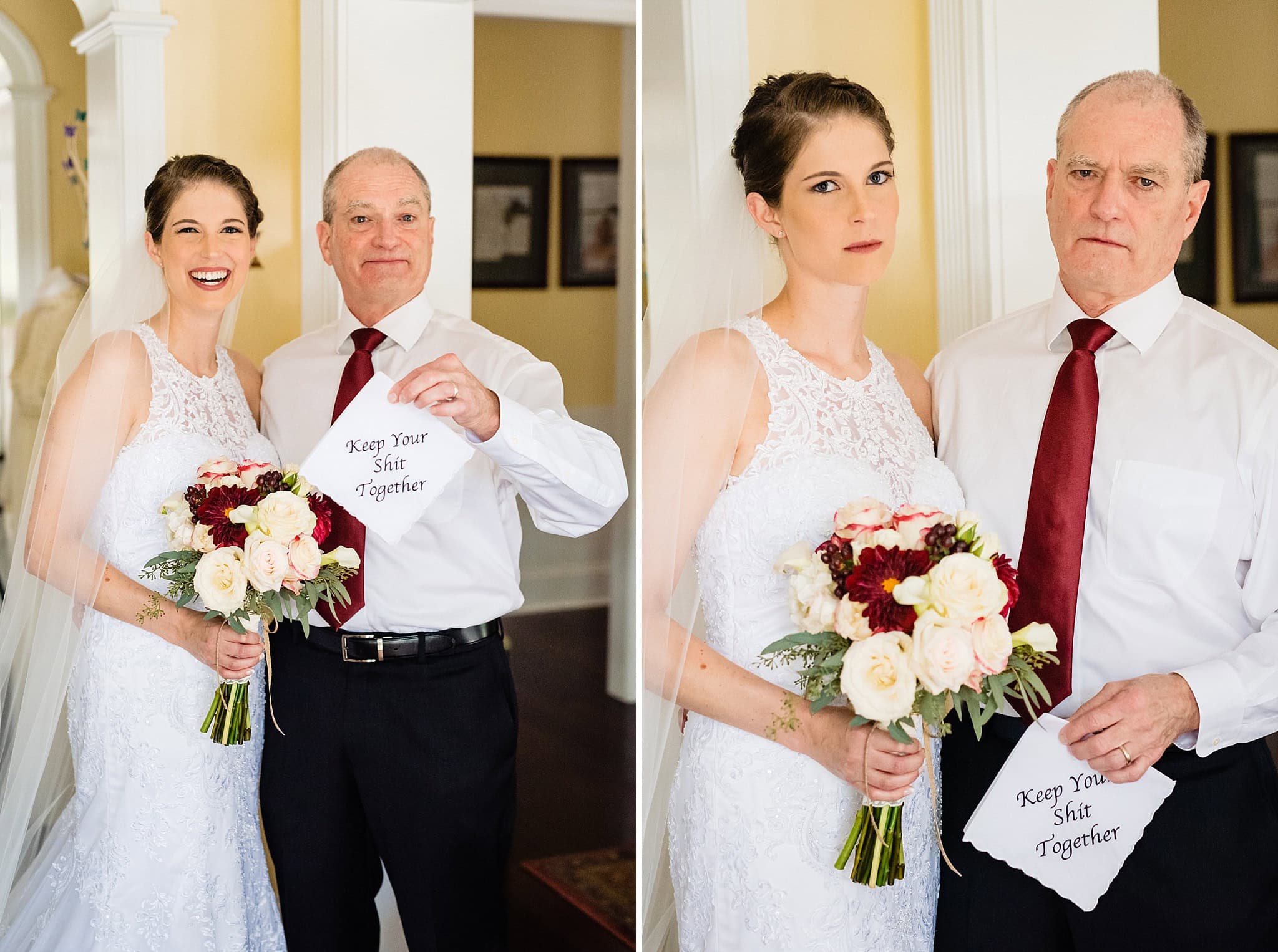 First Look with Dad Shady Wagon Farm Wedding