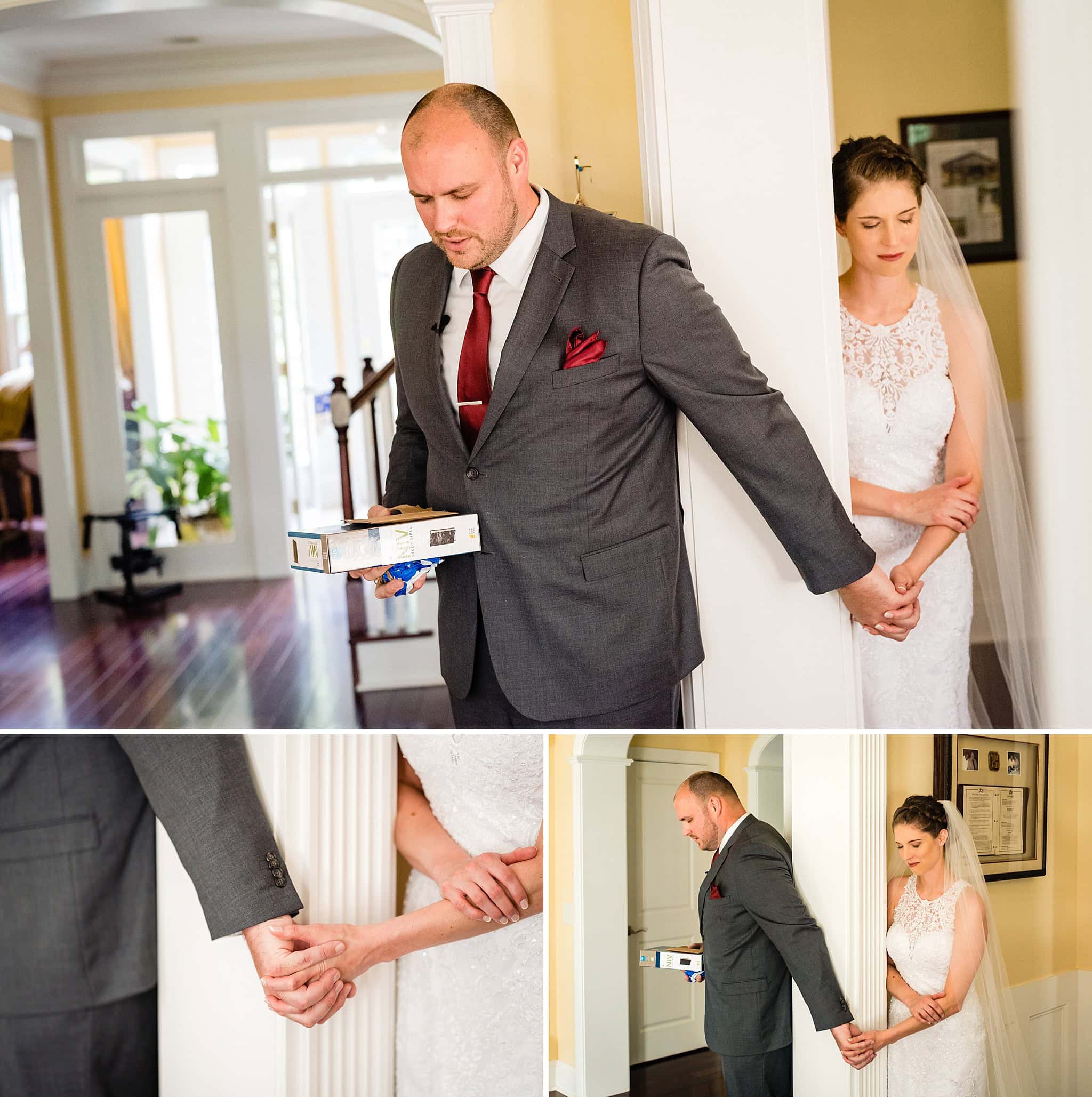 First Touch and prayer, Shady Wagon Farm Wedding