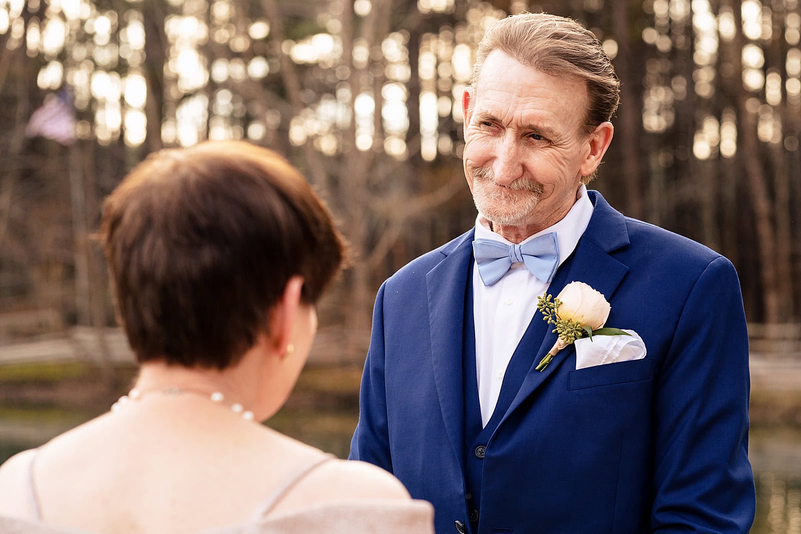 This bride got married on her parents' wedding anniversary and so after the initial ceremony, her parents had a vow renewal!