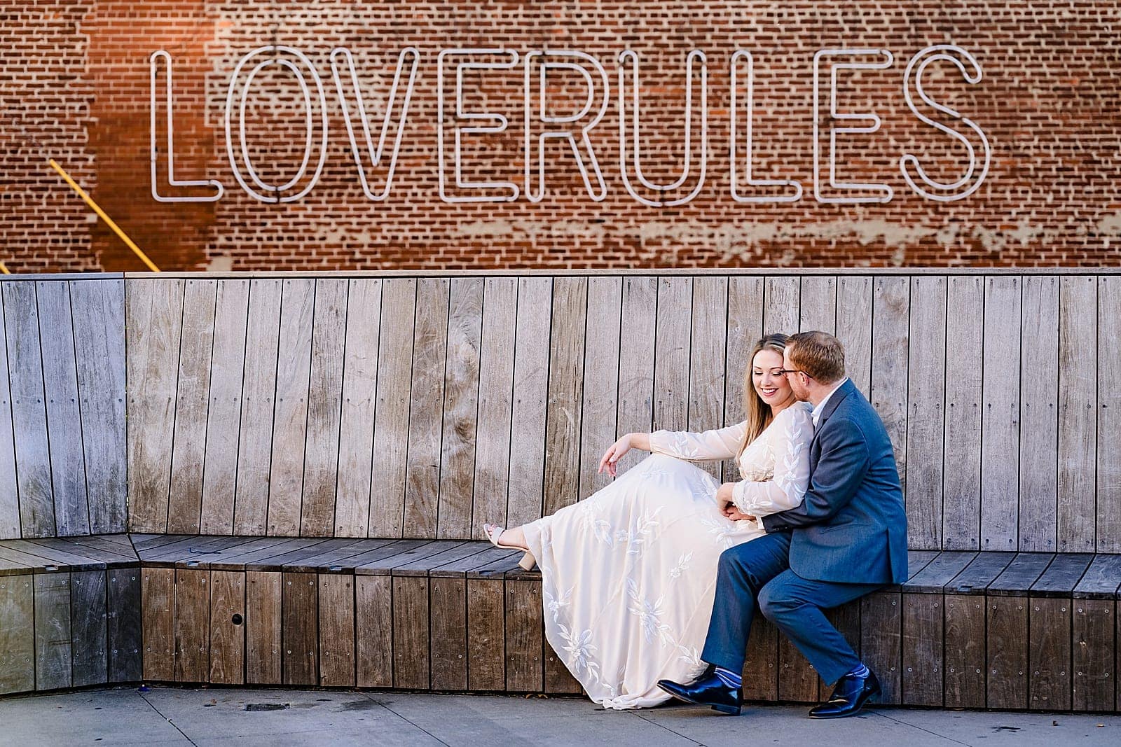 Downtown Raleigh warehouse district at golden hour