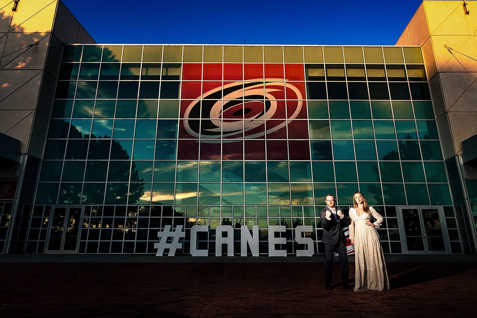skating rink engagement photos in Raleigh, NC