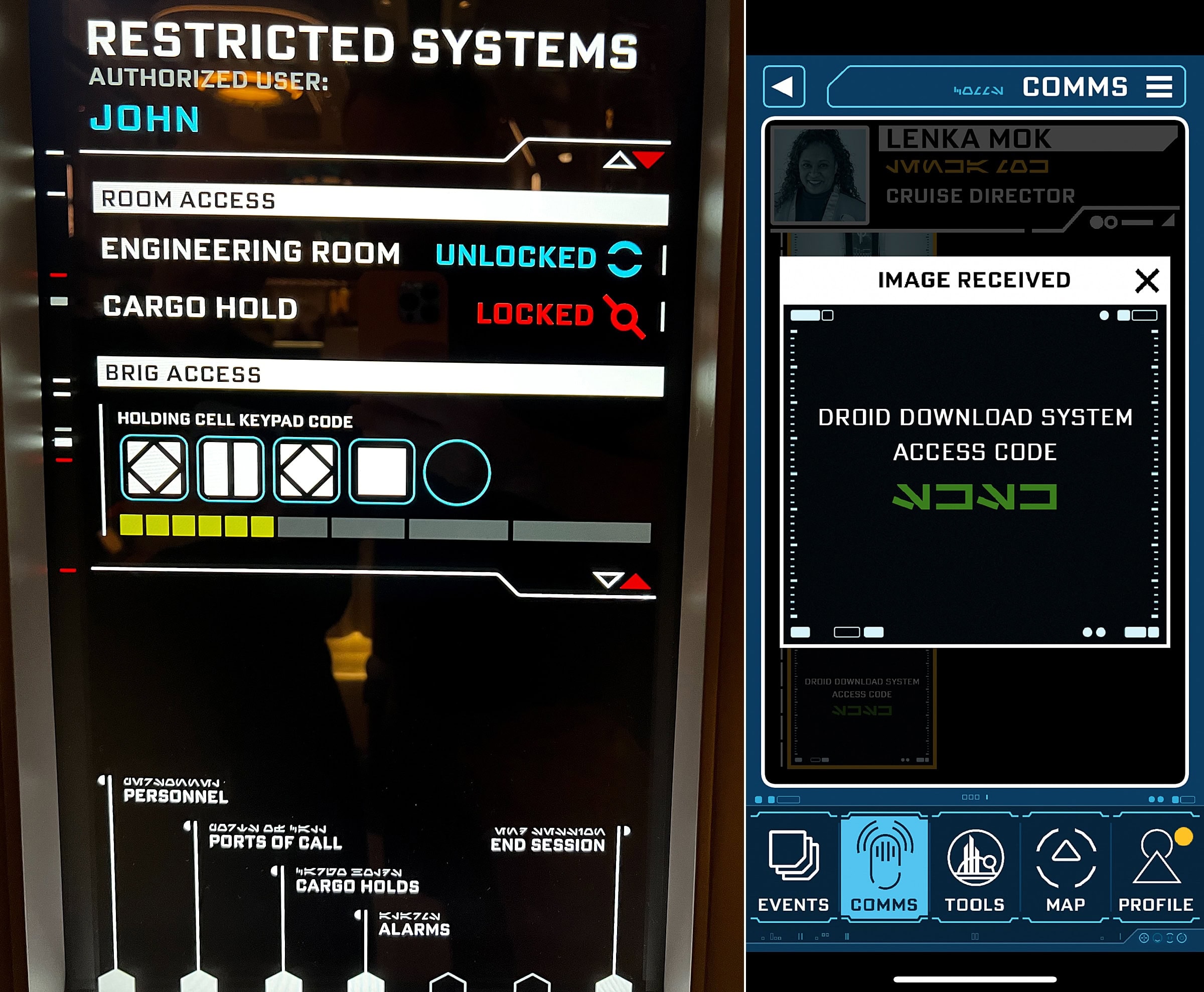 Part of the game aspect of your stay aboard the Star Wars Galactic Starcruiser - Star Wars Hotel