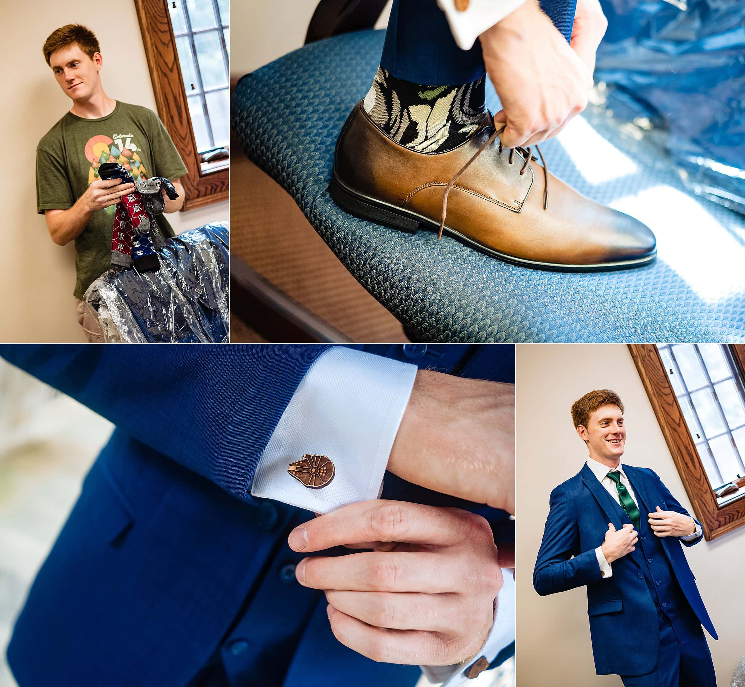 Groom getting ready for Star Wars Wedding | kivusandcamera.com