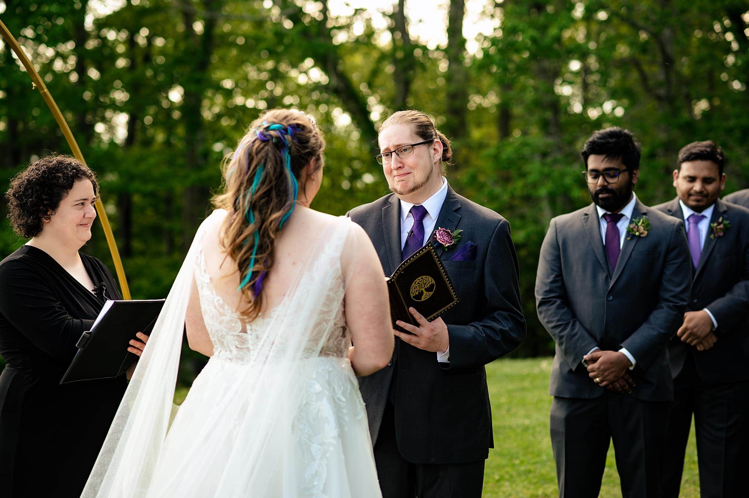 Mountain top wedding ceremony in Asheville, NC at The Ridge | Kivus & Camera