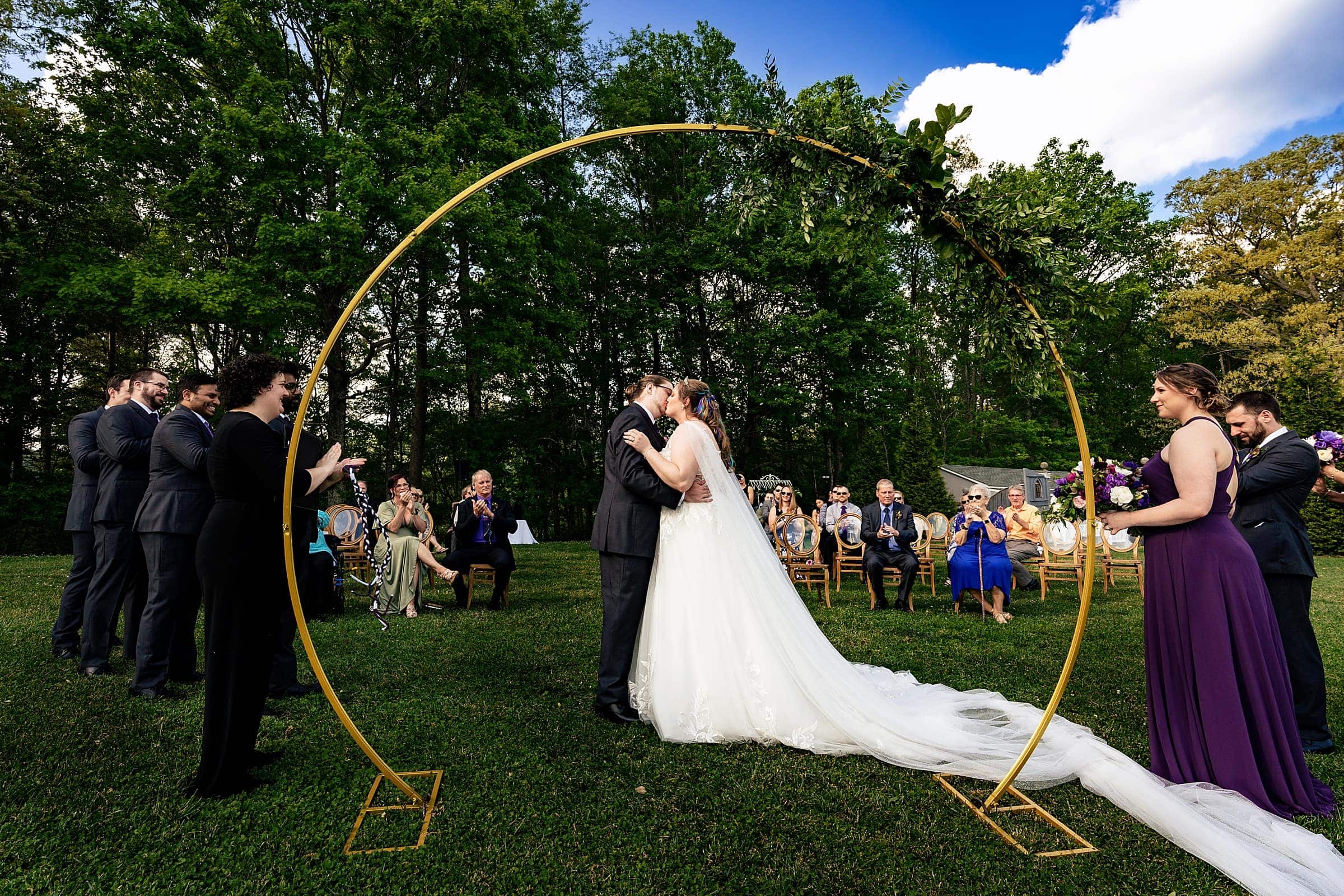 Mountain top wedding ceremony in Asheville, NC at The Ridge | Kivus & Camera