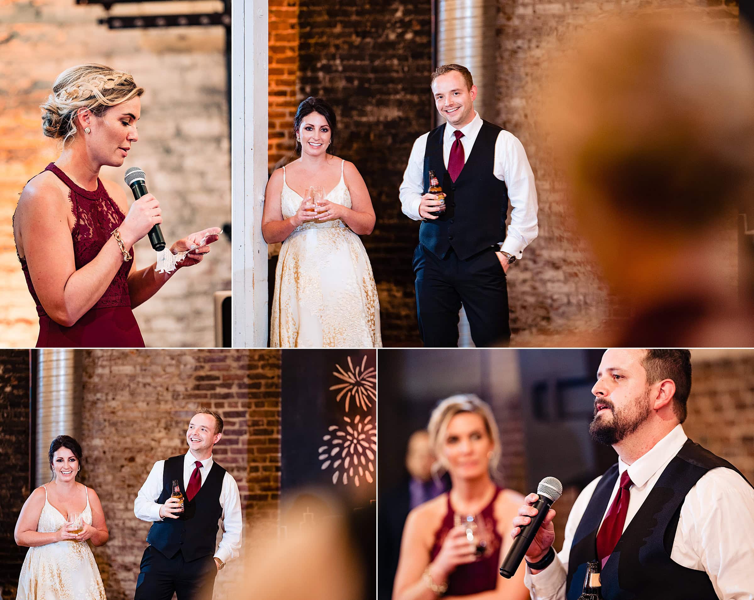 Photos from toasts at a New Year's Eve Wedding by Raleigh Wedding Photographers