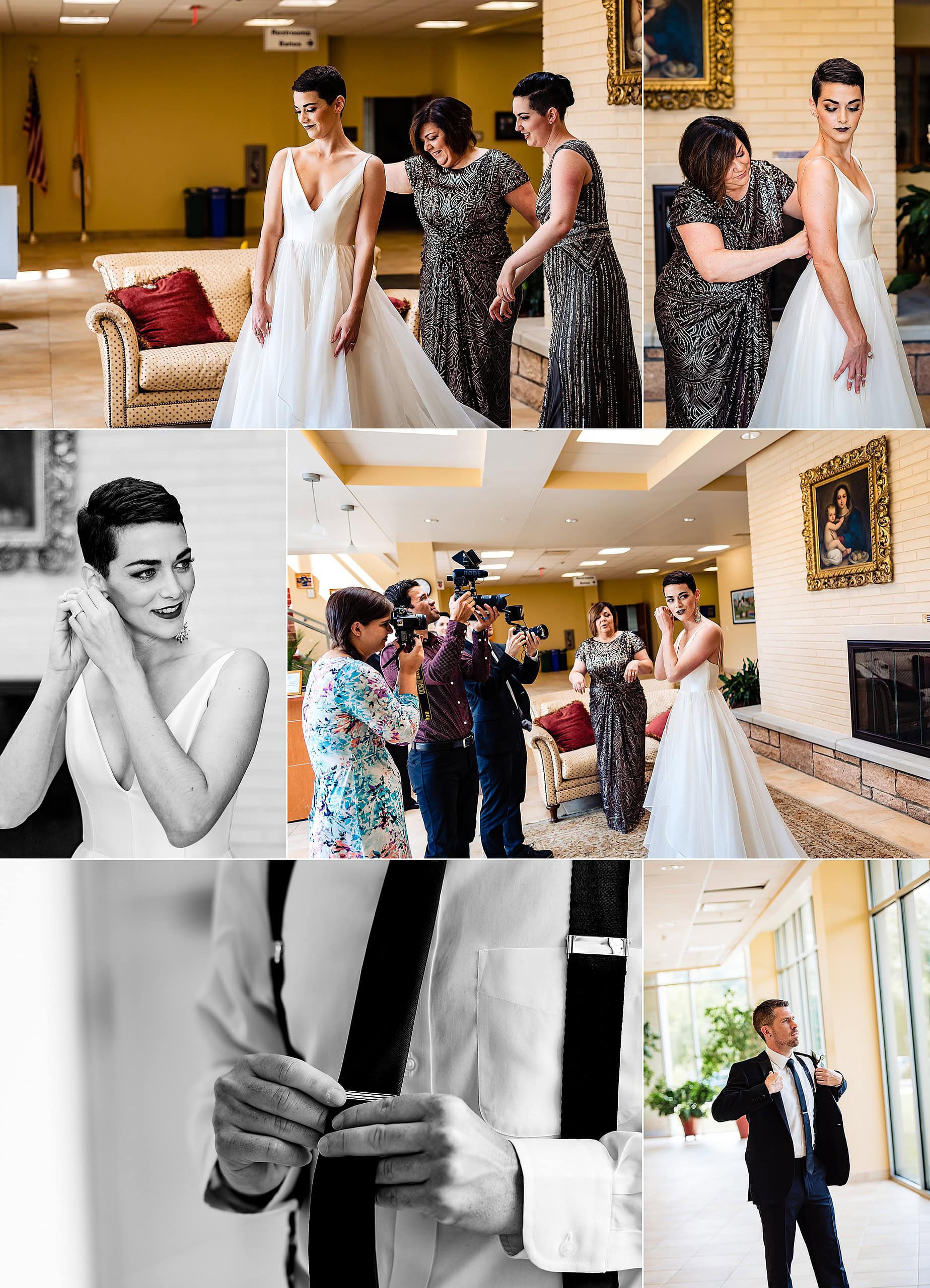 Chapel Hill Wedding Photographers, Chapel Hill Wedding, Offbeat Bride, Colorful Wedding, Artistic Wedding Photographers, Short-haired bride, Tattooed Bride, St. Thomas More Wedding, Catholic Wedding | kivusandcamera.com