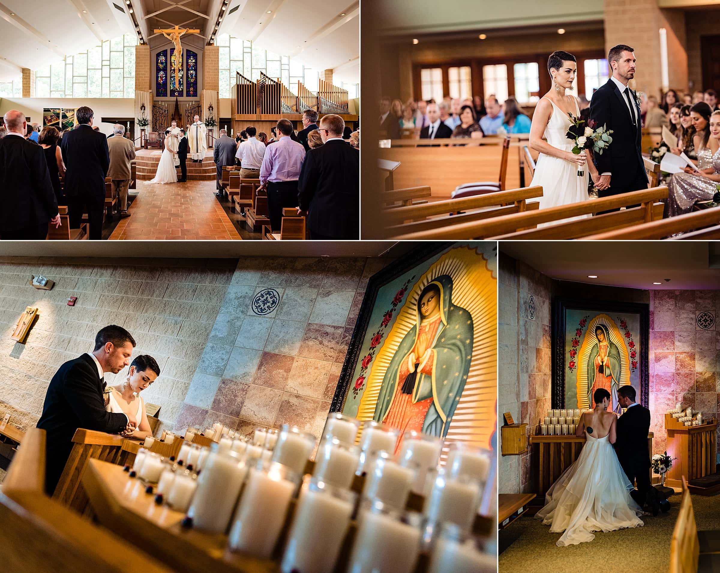 Chapel Hill Wedding Photographers, Chapel Hill Wedding, Offbeat Bride, Colorful Wedding, Artistic Wedding Photographers, Short-haired bride, Tattooed Bride, St. Thomas More Wedding, Catholic Wedding | kivusandcamera.com