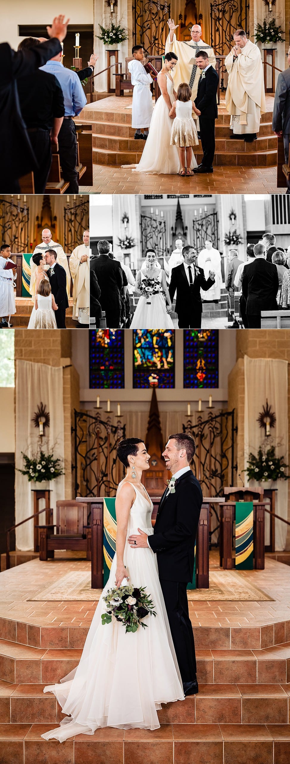 Chapel Hill Wedding Photographers, Chapel Hill Wedding, Offbeat Bride, Colorful Wedding, Artistic Wedding Photographers, Short-haired bride, Tattooed Bride, St. Thomas More Wedding, Catholic Wedding | kivusandcamera.com